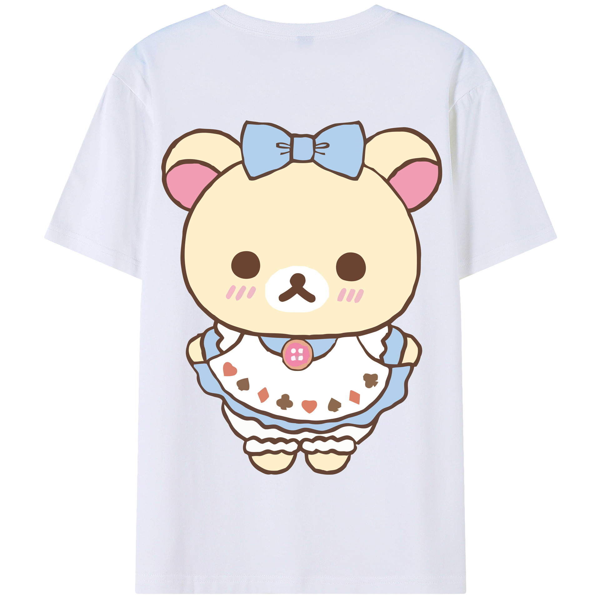 （画像用） リラックマ リラックマ キイロイトリ Rilakkuma Korilakkuma Kiiroitori 綿100％半袖Tシャツ（背面プリント）