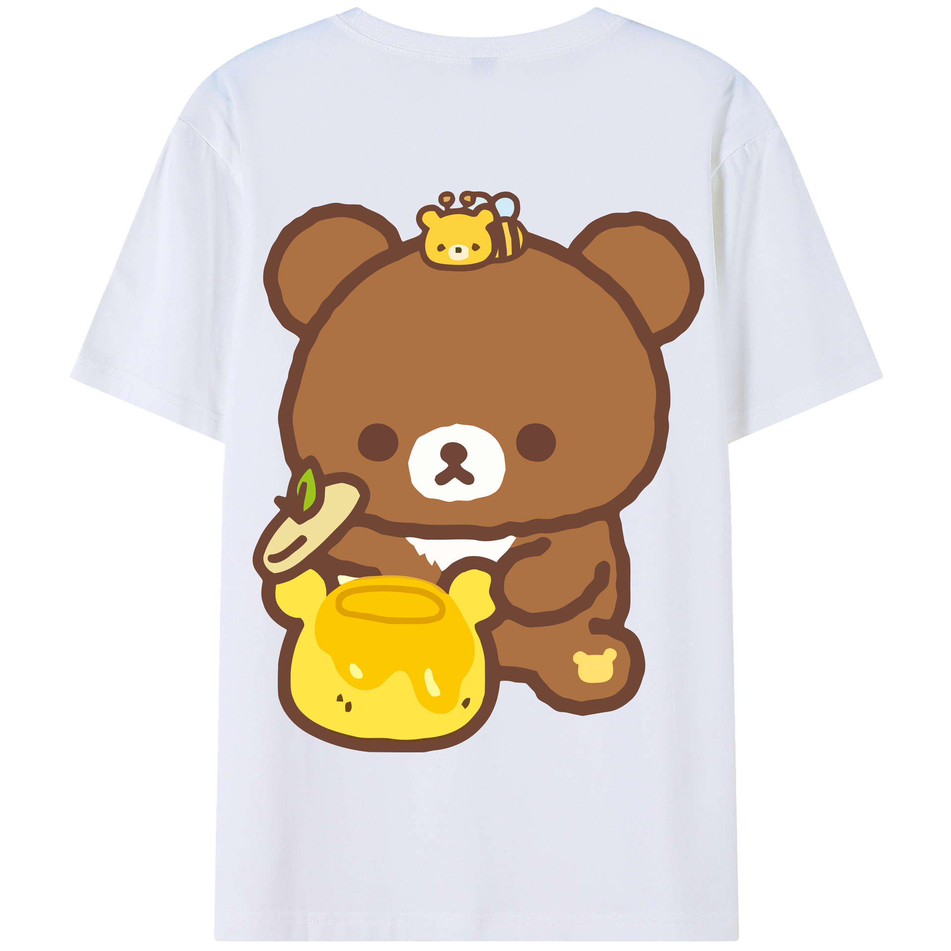 （画像用） リラックマ リラックマ キイロイトリ Rilakkuma Korilakkuma Kiiroitori 綿100％半袖Tシャツ（背面プリント）