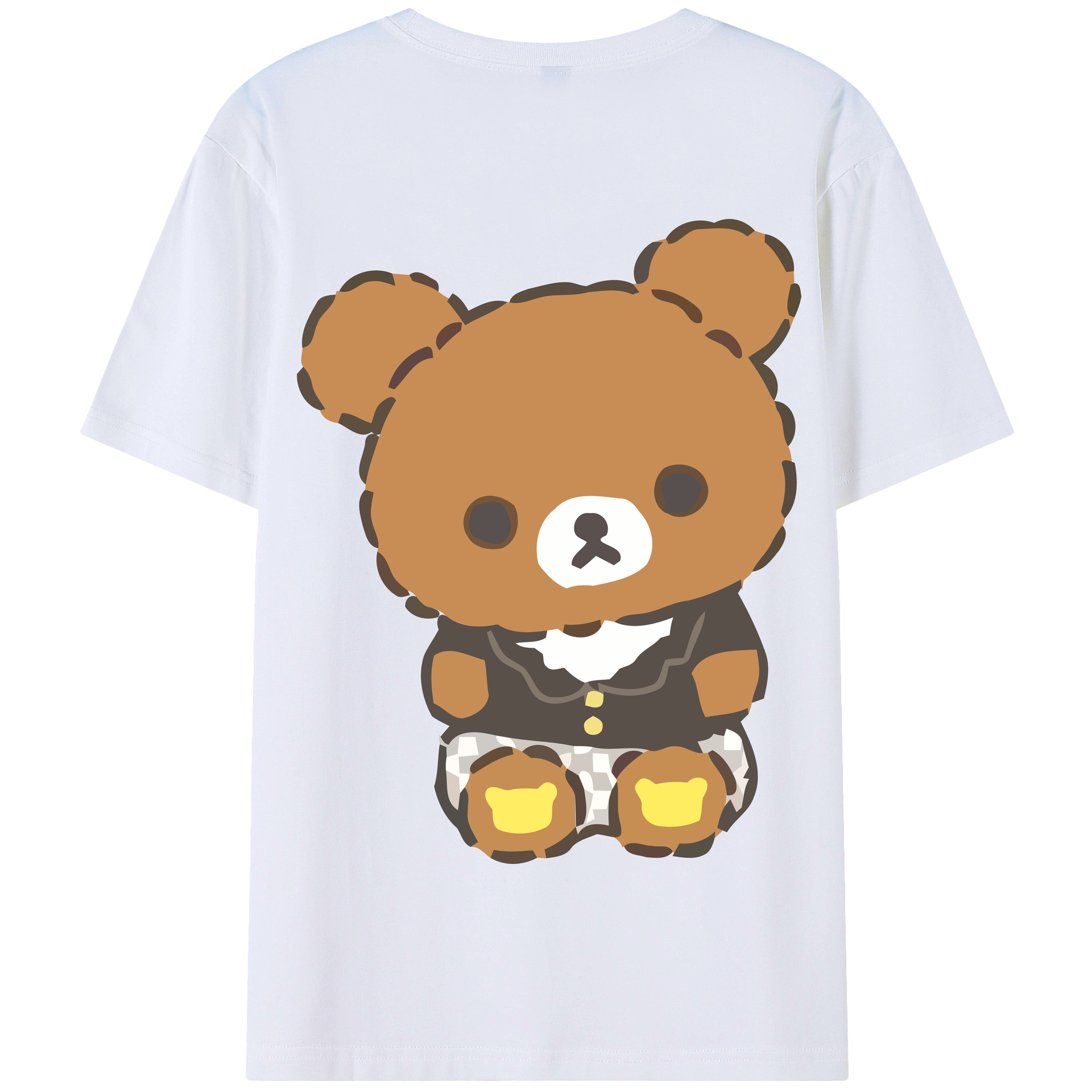 （画像用） リラックマ リラックマ キイロイトリ Rilakkuma Korilakkuma Kiiroitori 綿100％半袖Tシャツ（背面プリント）
