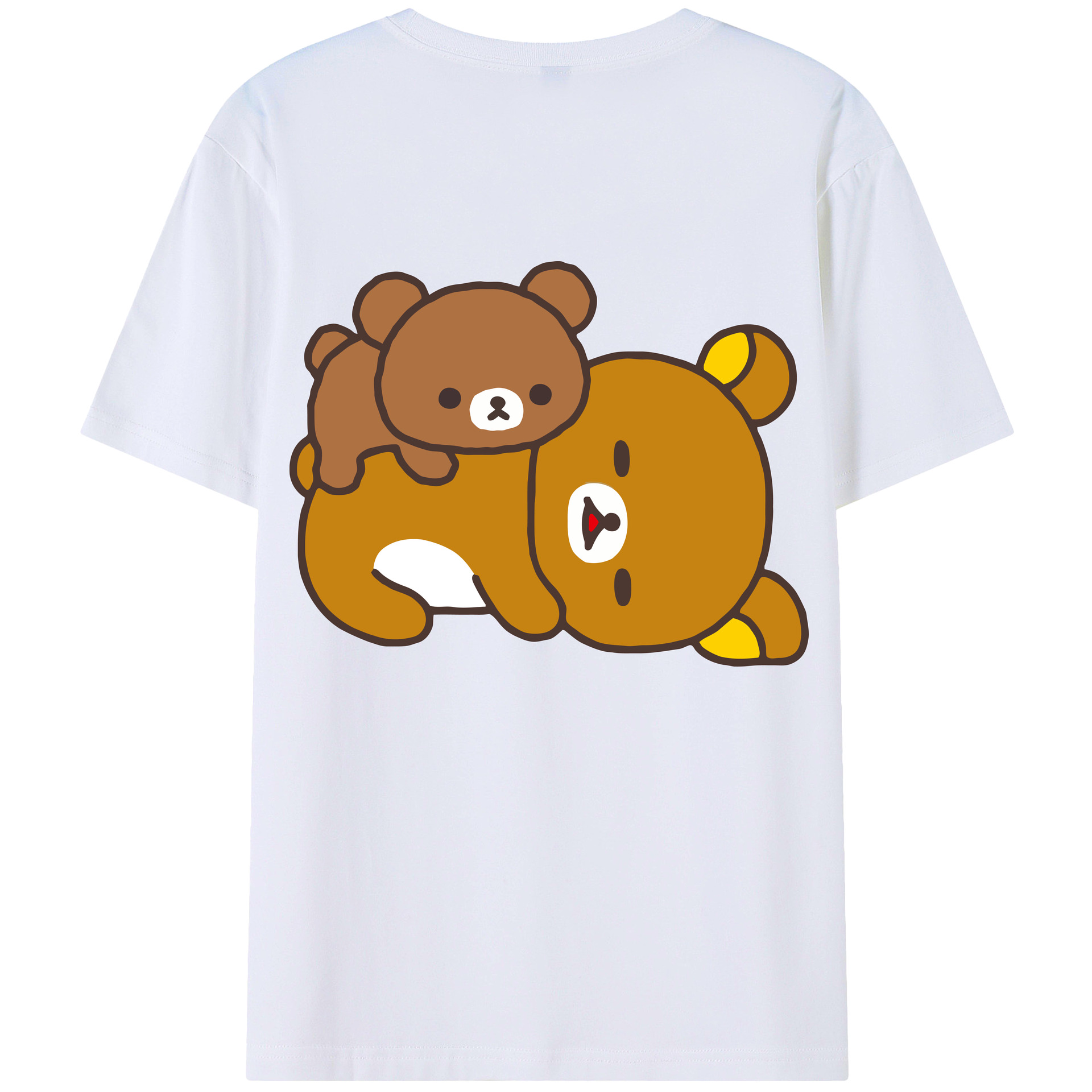 （画像用） リラックマ リラックマ キイロイトリ Rilakkuma Korilakkuma Kiiroitori 綿100％半袖Tシャツ（背面プリント）
