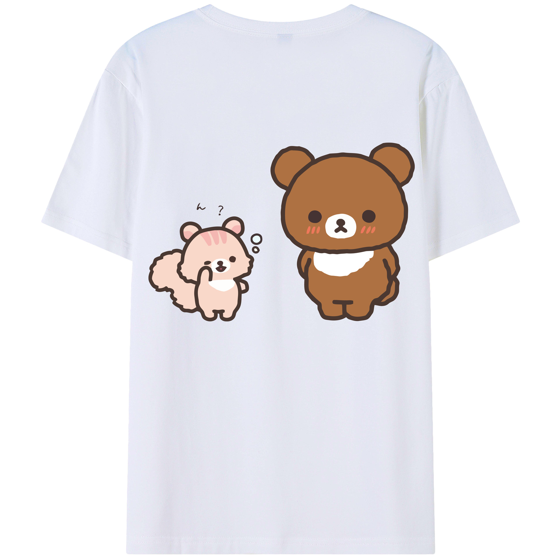 （画像用） リラックマ リラックマ キイロイトリ Rilakkuma Korilakkuma Kiiroitori 綿100％半袖Tシャツ（背面プリント）