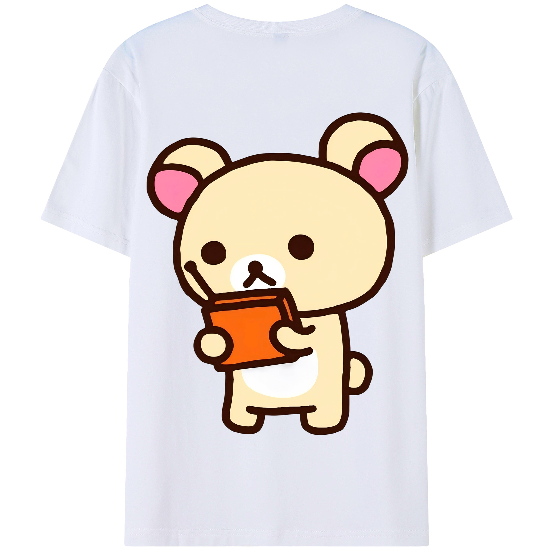 （画像用） リラックマ リラックマ キイロイトリ Rilakkuma Korilakkuma Kiiroitori 綿100％半袖Tシャツ（背面プリント）