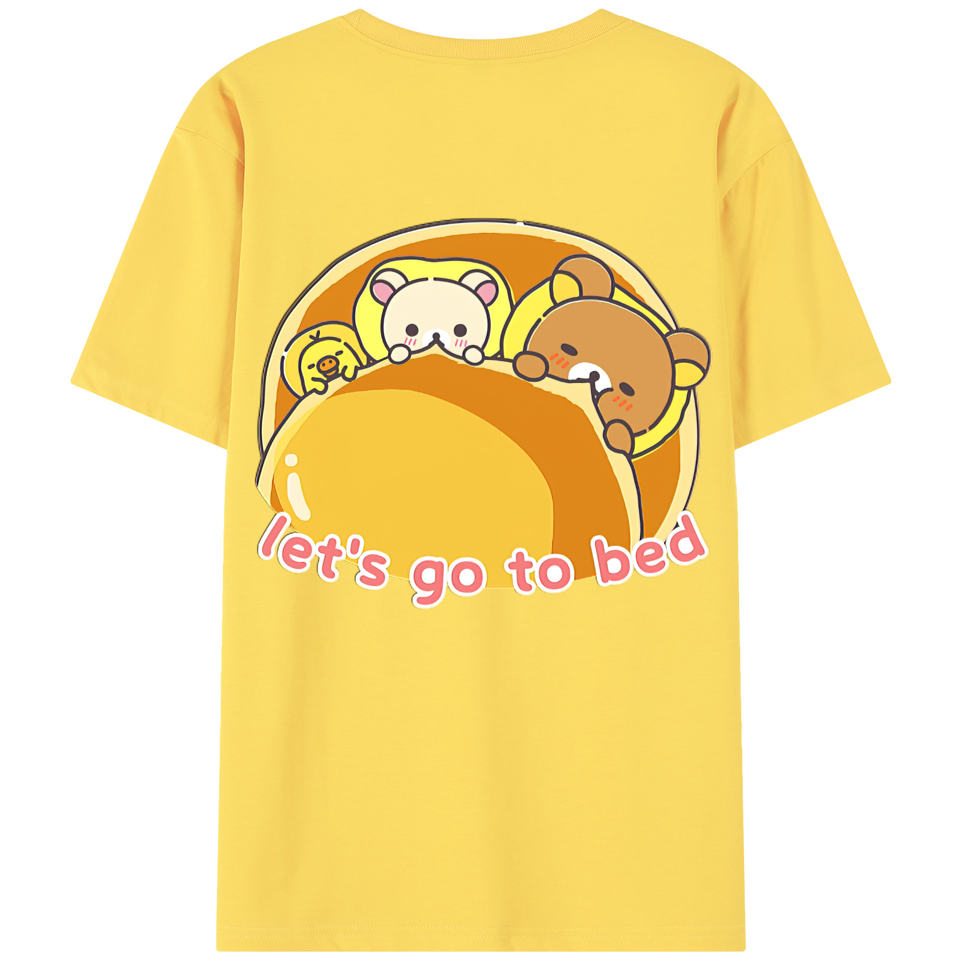 （画像用） リラックマ リラックマ キイロイトリ Rilakkuma Korilakkuma Kiiroitori 綿100％半袖Tシャツ（背面プリント）