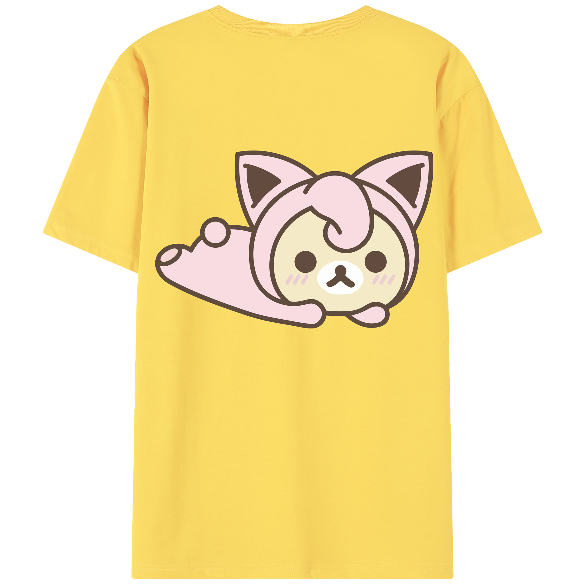 （画像用） リラックマ リラックマ キイロイトリ Rilakkuma Korilakkuma Kiiroitori 綿100％半袖Tシャツ（背面プリント）