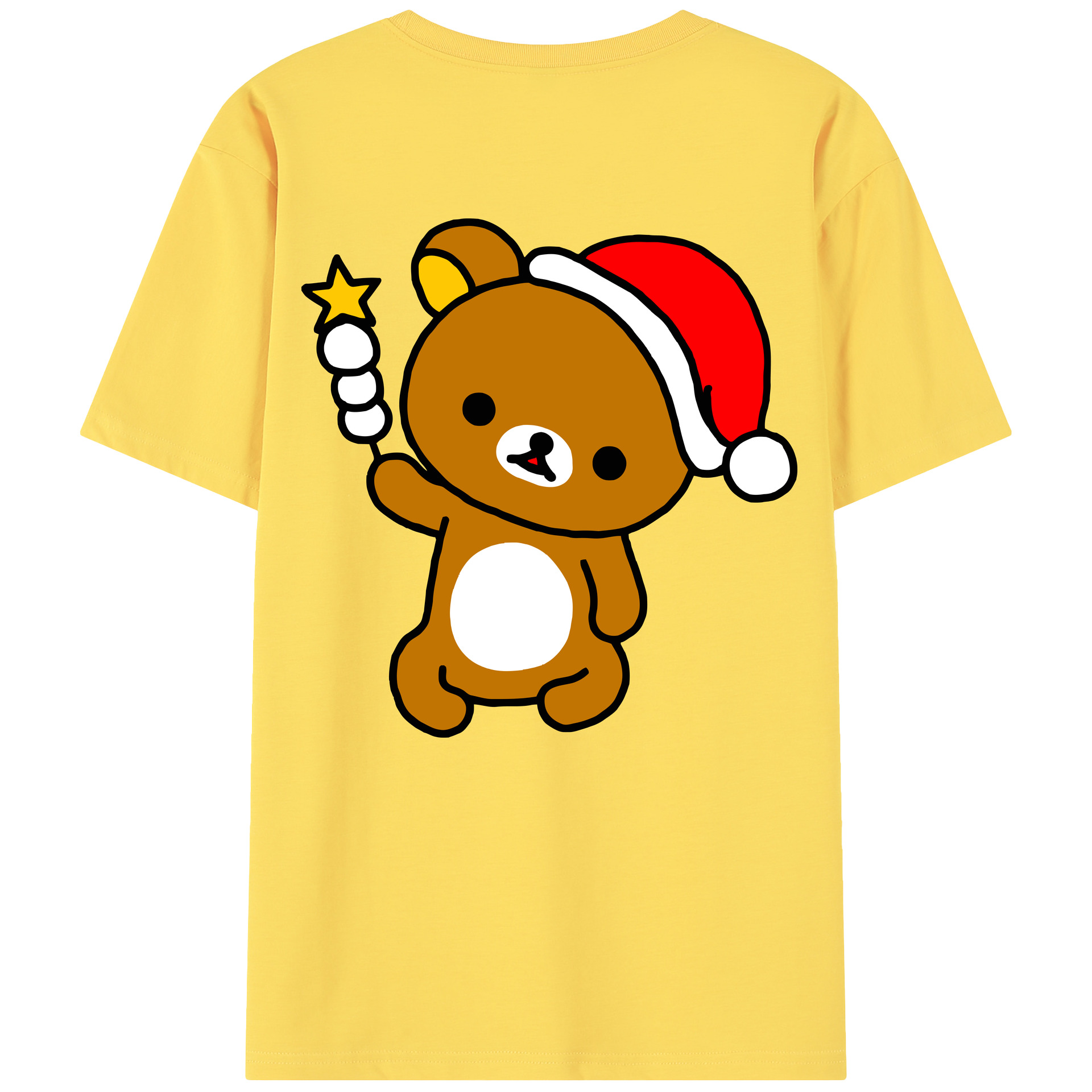 （画像用） リラックマ リラックマ キイロイトリ Rilakkuma Korilakkuma Kiiroitori 綿100％半袖Tシャツ（背面プリント）