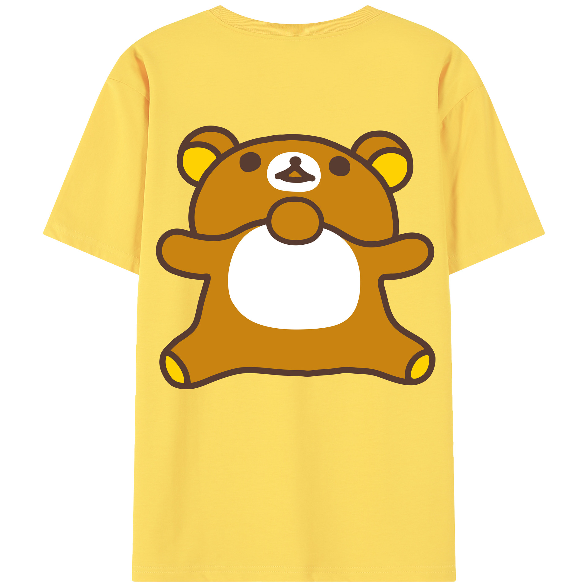 （画像用） リラックマ リラックマ キイロイトリ Rilakkuma Korilakkuma Kiiroitori 綿100％半袖Tシャツ（背面プリント）