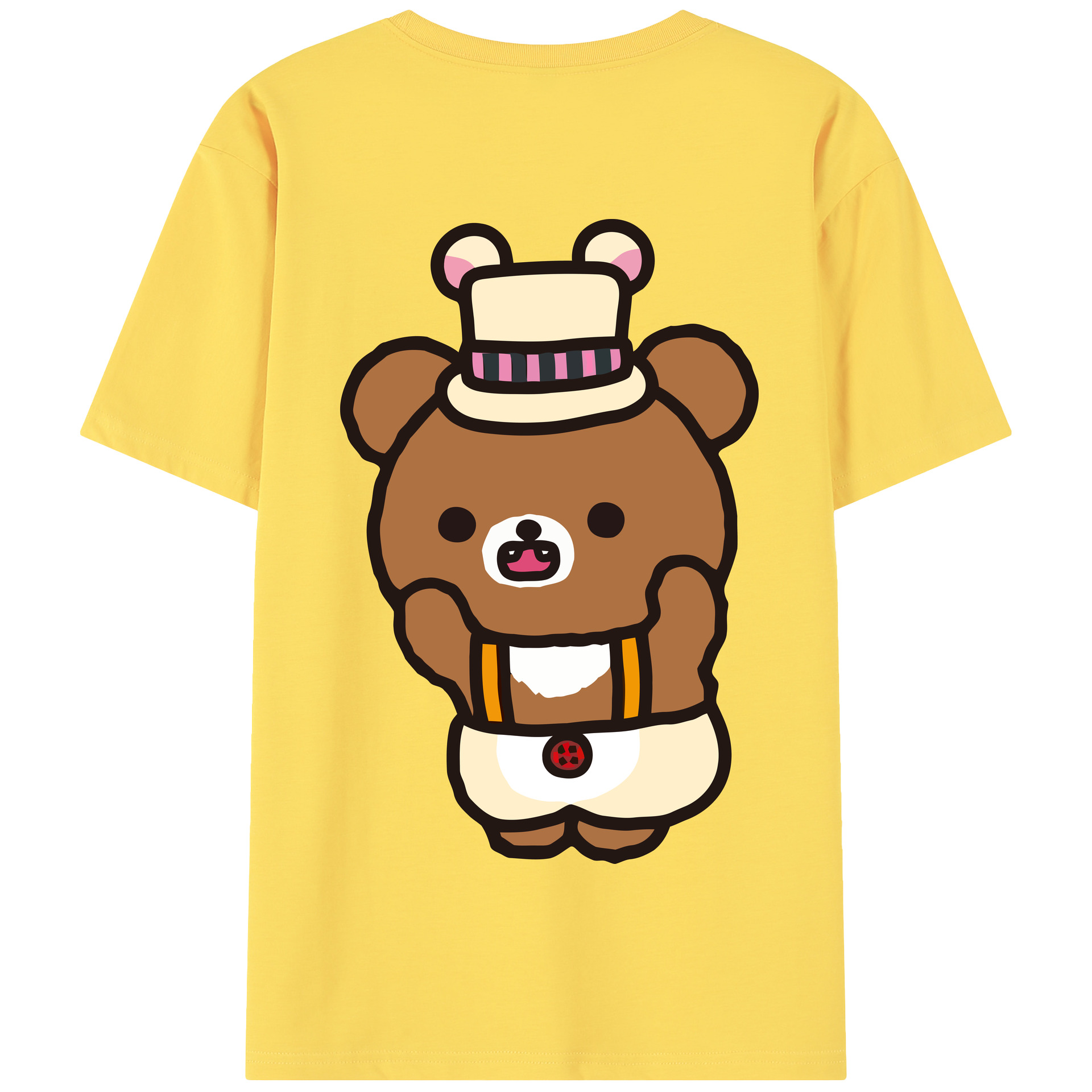（画像用） リラックマ リラックマ キイロイトリ Rilakkuma Korilakkuma Kiiroitori 綿100％半袖Tシャツ（背面プリント）