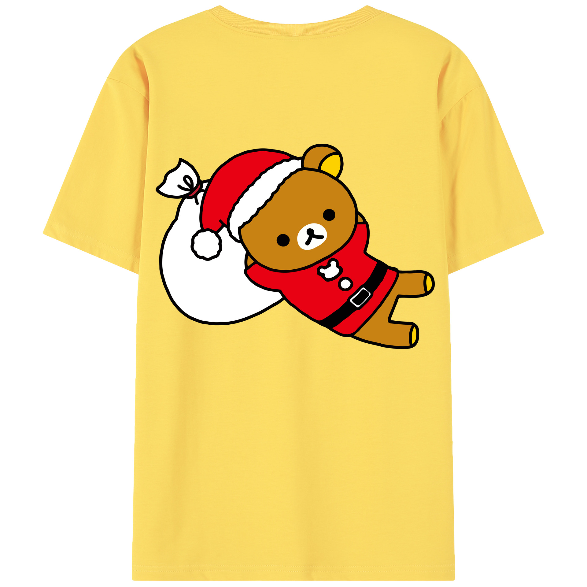 （画像用） リラックマ リラックマ キイロイトリ Rilakkuma Korilakkuma Kiiroitori 綿100％半袖Tシャツ（背面プリント）