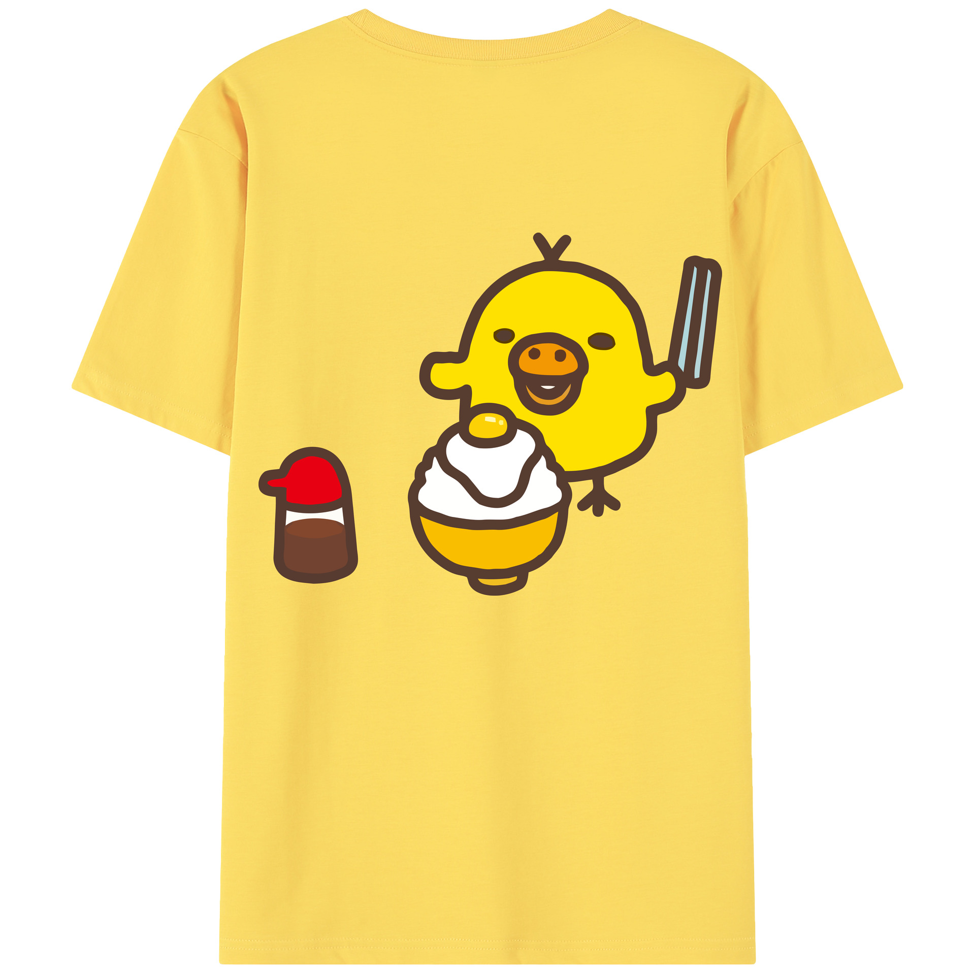 （画像用） リラックマ リラックマ キイロイトリ Rilakkuma Korilakkuma Kiiroitori 綿100％半袖Tシャツ（背面プリント）
