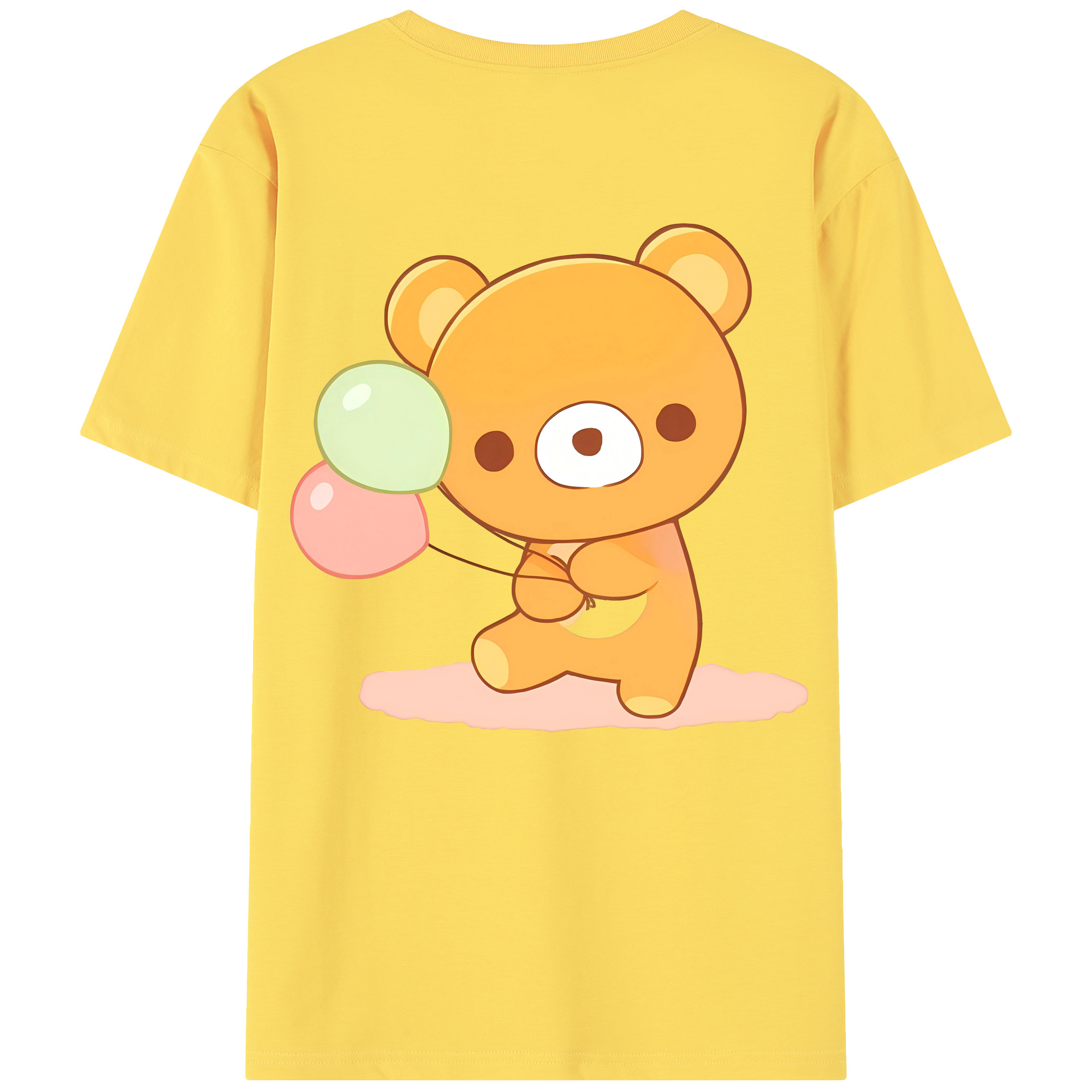 （画像用） リラックマ リラックマ キイロイトリ Rilakkuma Korilakkuma Kiiroitori 綿100％半袖Tシャツ（背面プリント）