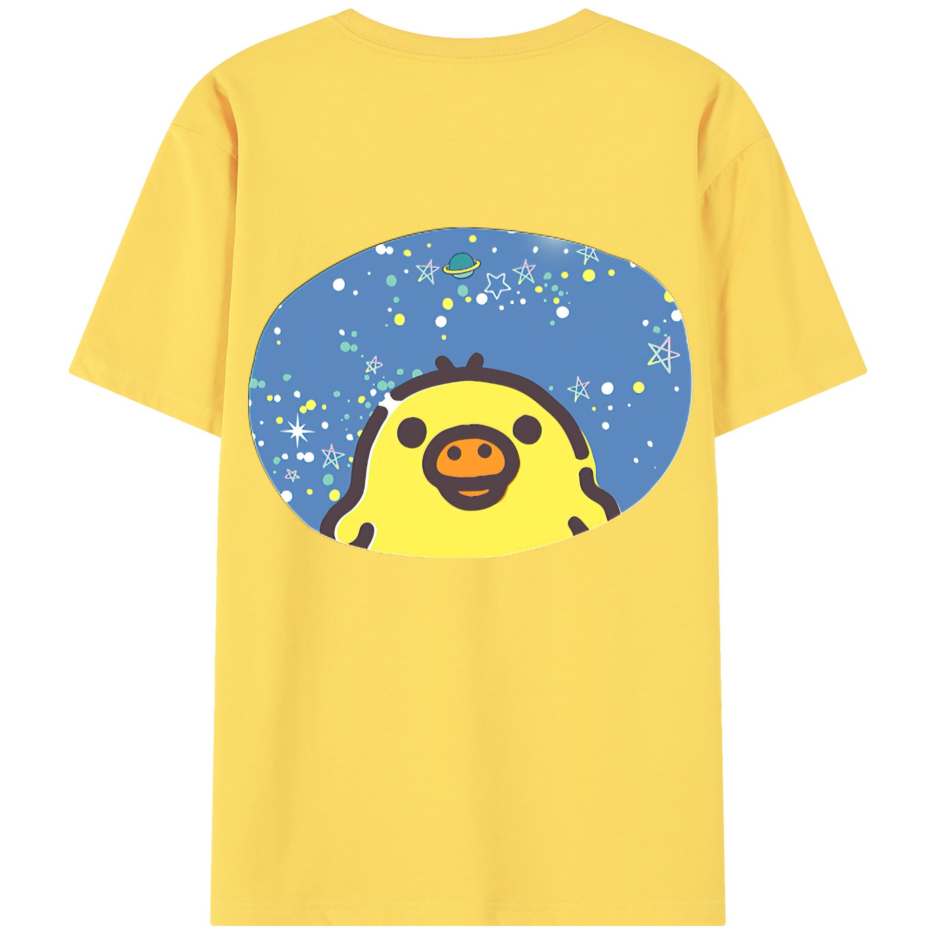 （画像用） リラックマ リラックマ キイロイトリ Rilakkuma Korilakkuma Kiiroitori 綿100％半袖Tシャツ（背面プリント）