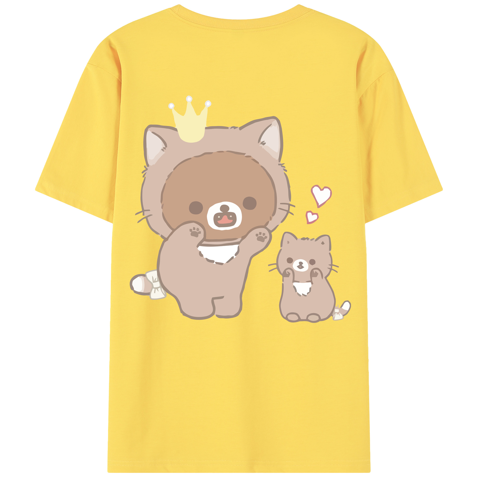 （画像用） リラックマ リラックマ キイロイトリ Rilakkuma Korilakkuma Kiiroitori 綿100％半袖Tシャツ（背面プリント）
