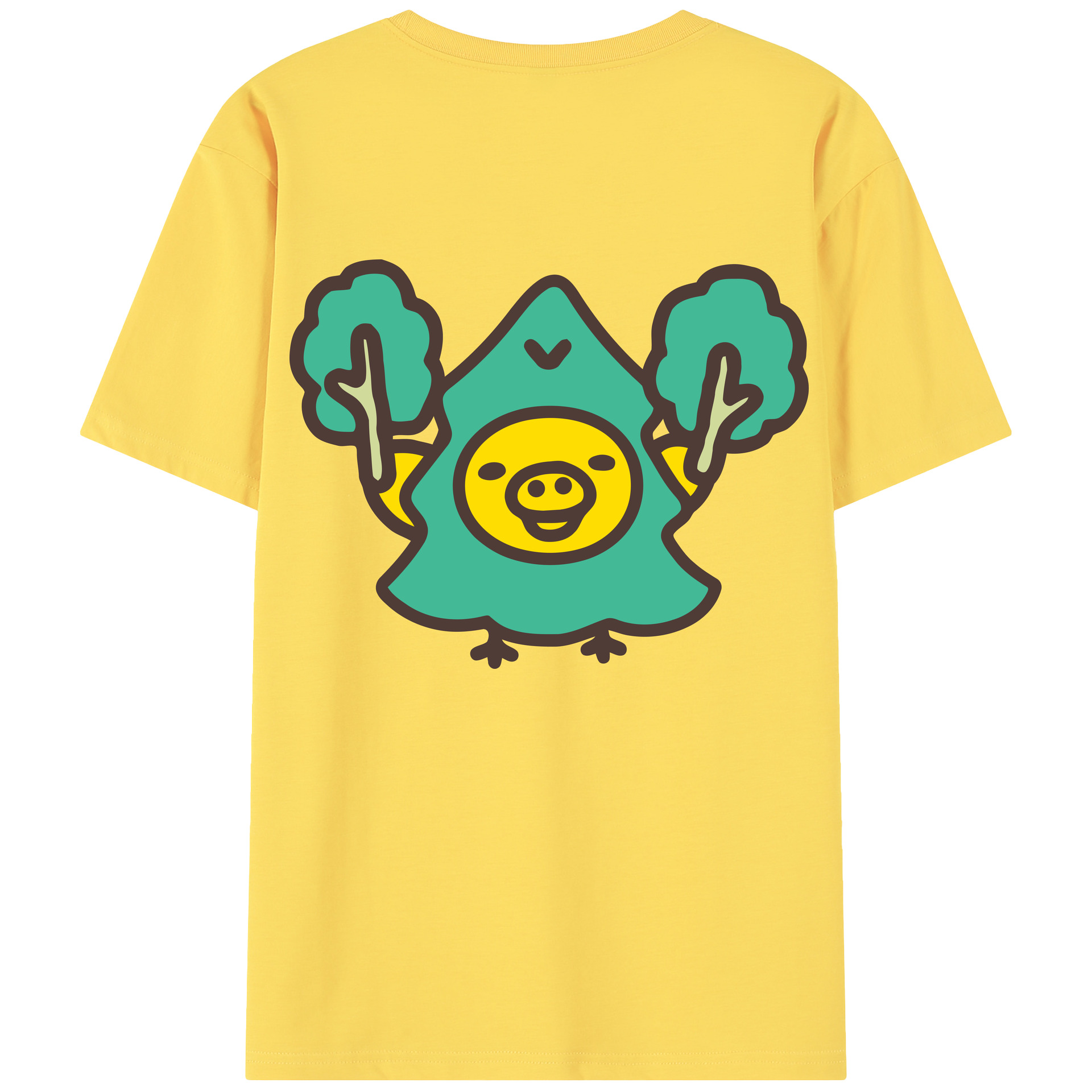 （画像用） リラックマ リラックマ キイロイトリ Rilakkuma Korilakkuma Kiiroitori 綿100％半袖Tシャツ（背面プリント）