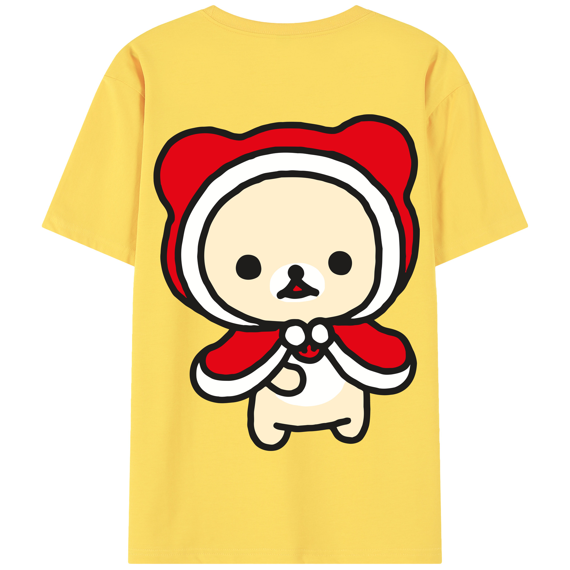 （画像用） リラックマ リラックマ キイロイトリ Rilakkuma Korilakkuma Kiiroitori 綿100％半袖Tシャツ（背面プリント）