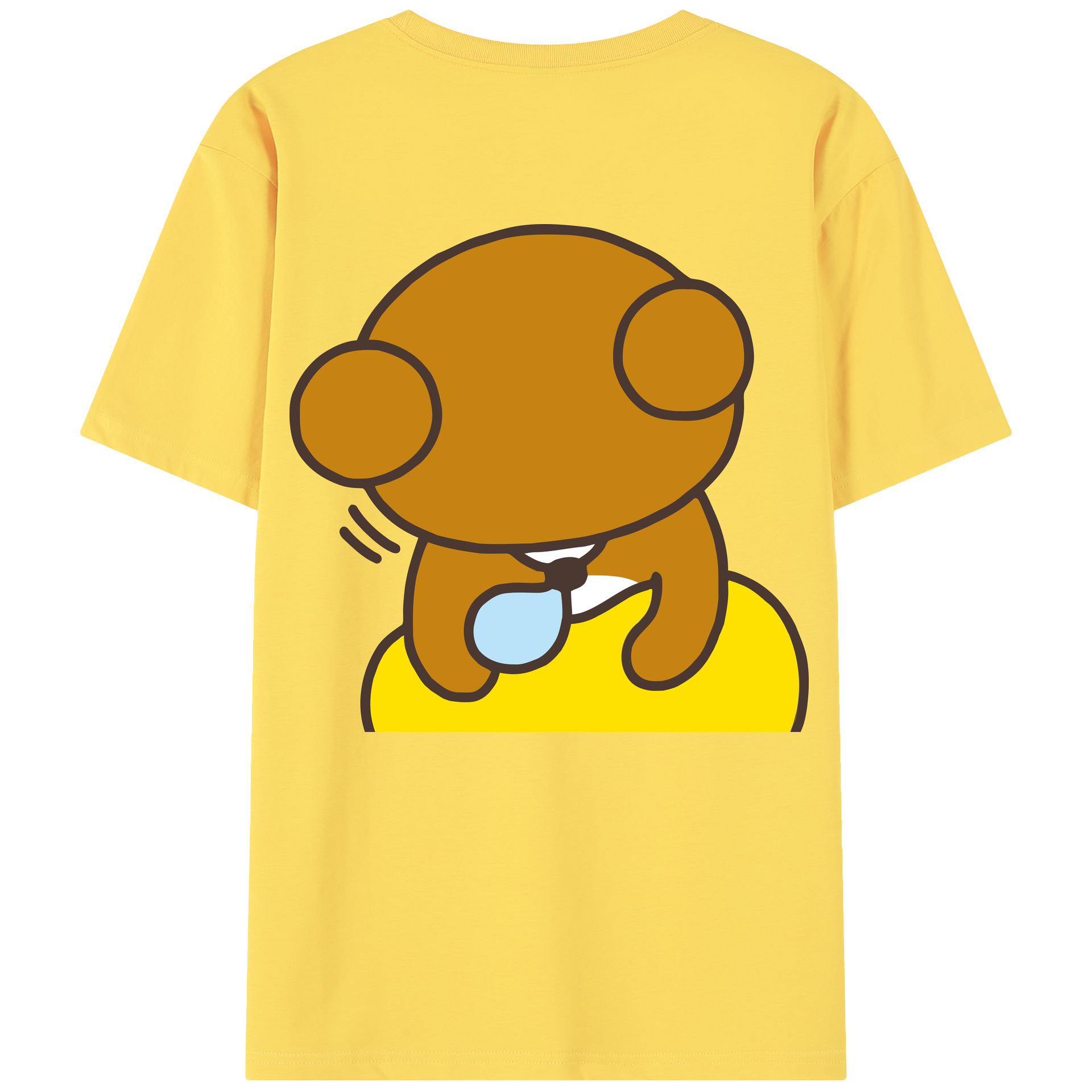 （画像用） リラックマ リラックマ キイロイトリ Rilakkuma Korilakkuma Kiiroitori 綿100％半袖Tシャツ（背面プリント）