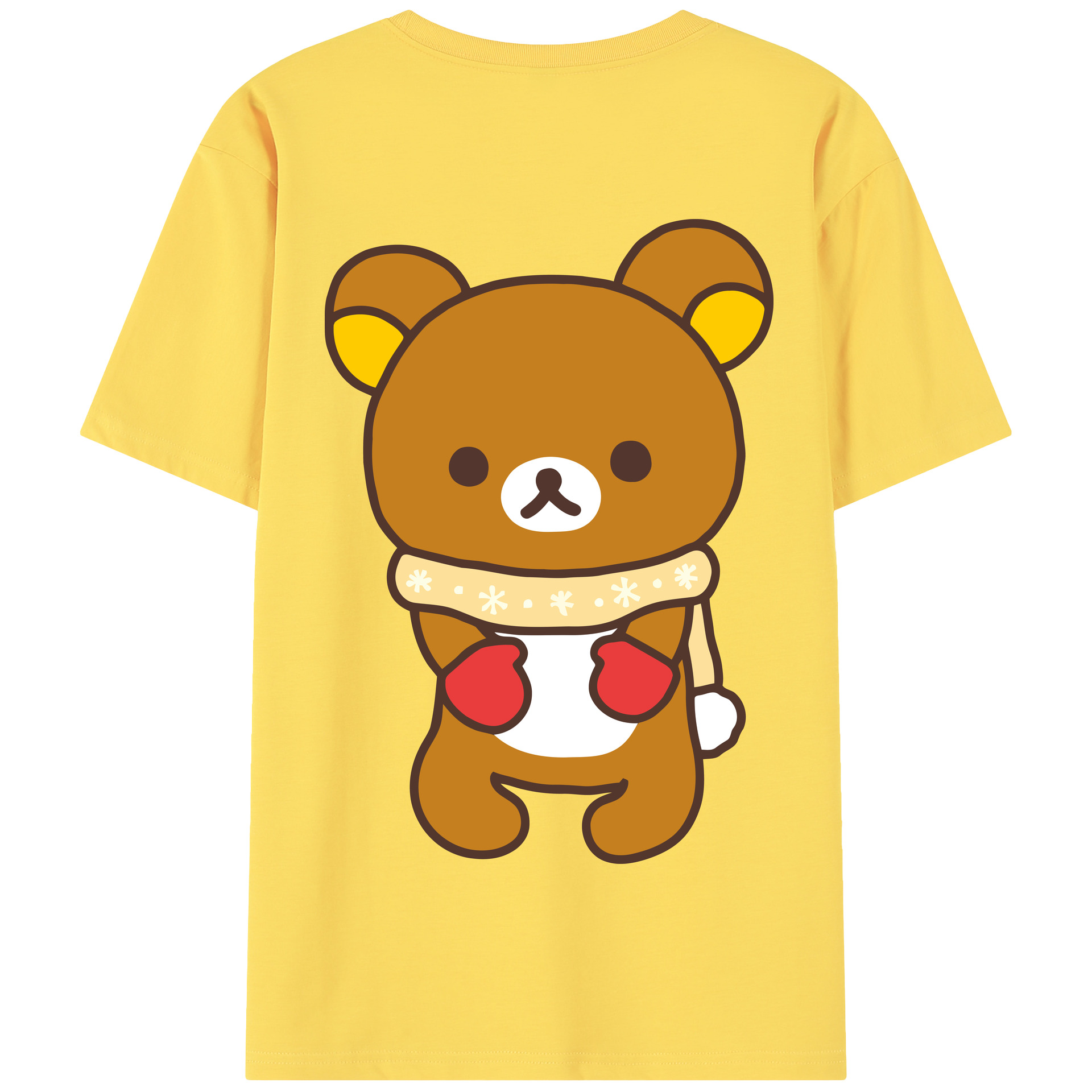 （画像用） リラックマ リラックマ キイロイトリ Rilakkuma Korilakkuma Kiiroitori 綿100％半袖Tシャツ（背面プリント）