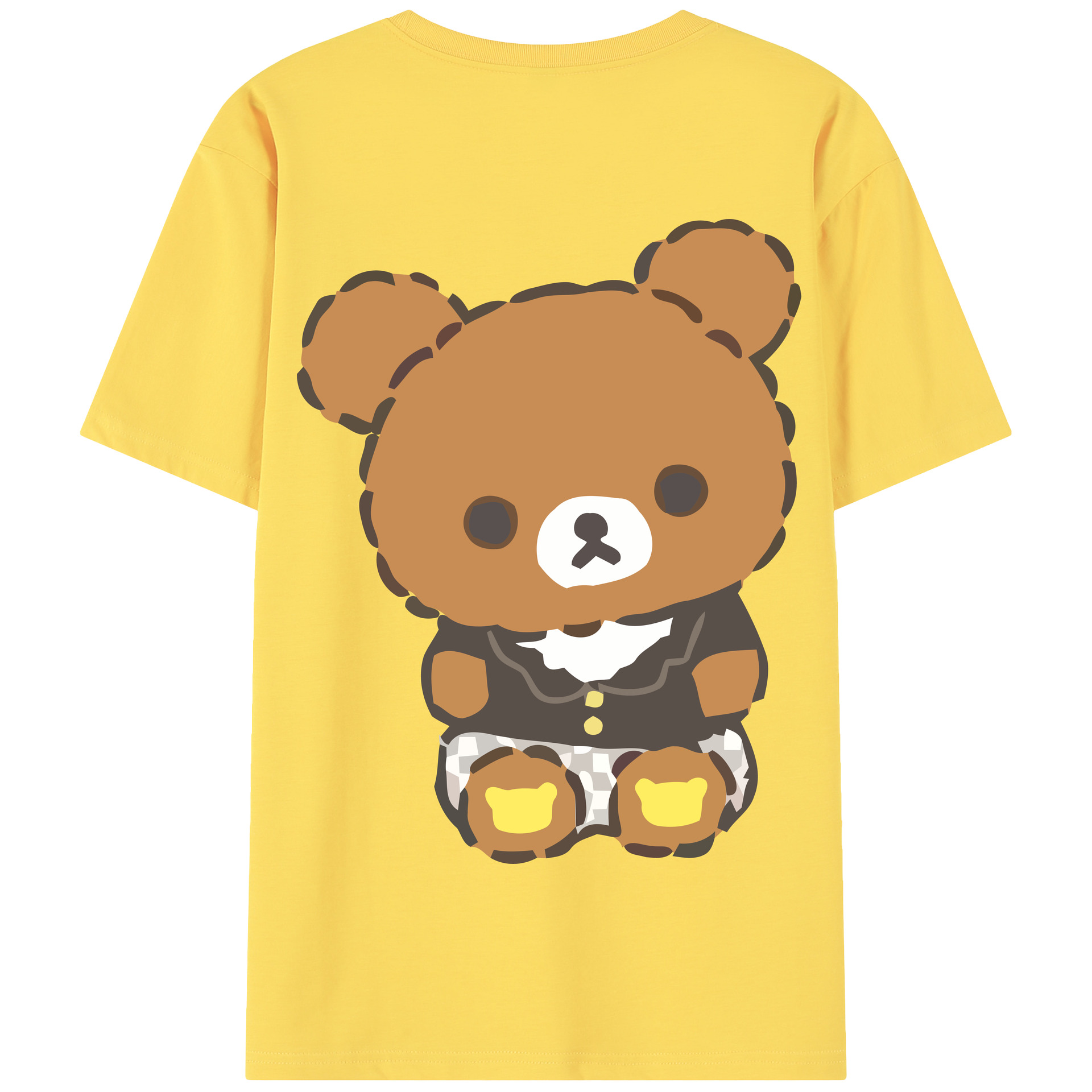 （画像用） リラックマ リラックマ キイロイトリ Rilakkuma Korilakkuma Kiiroitori 綿100％半袖Tシャツ（背面プリント）