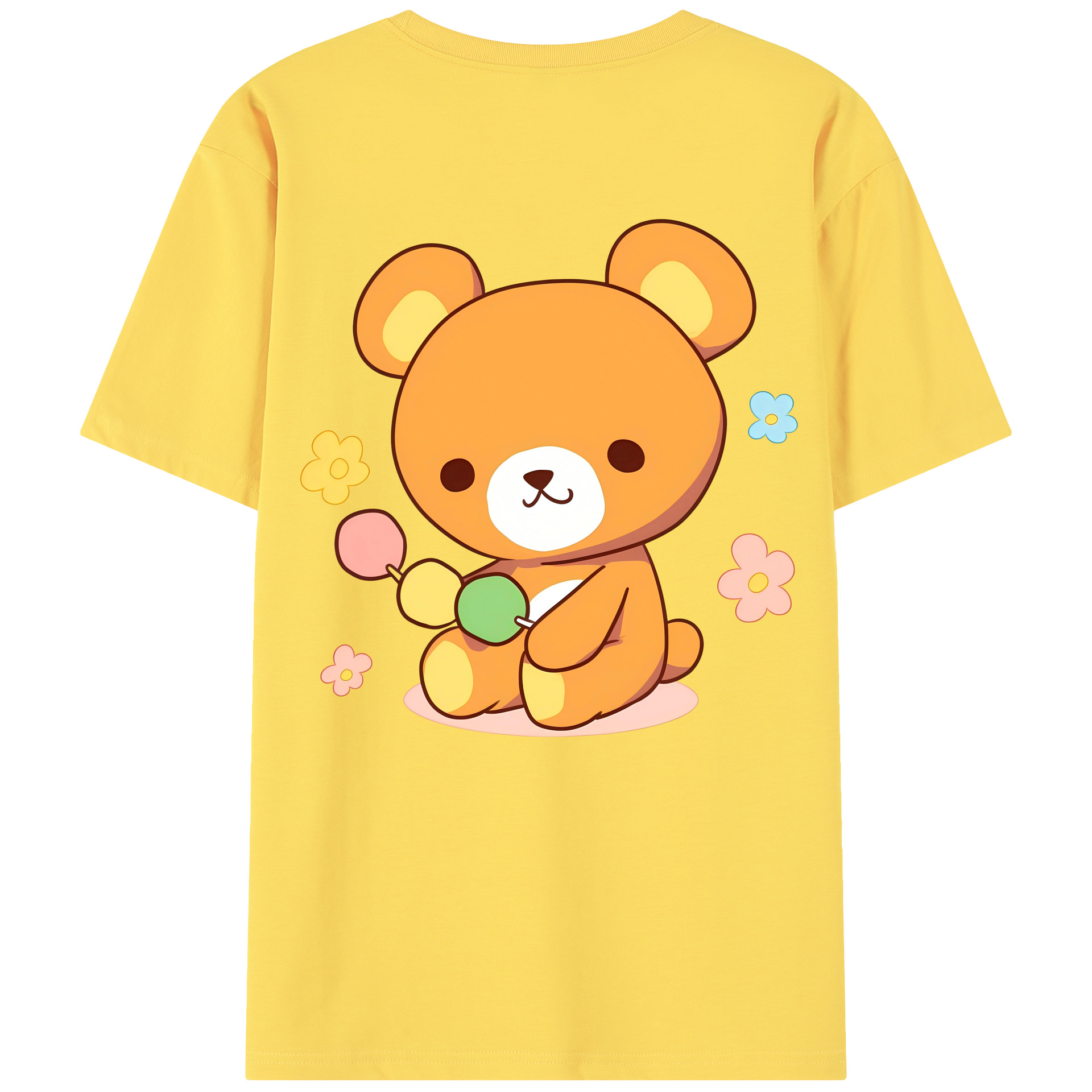 （画像用） リラックマ リラックマ キイロイトリ Rilakkuma Korilakkuma Kiiroitori 綿100％半袖Tシャツ（背面プリント）