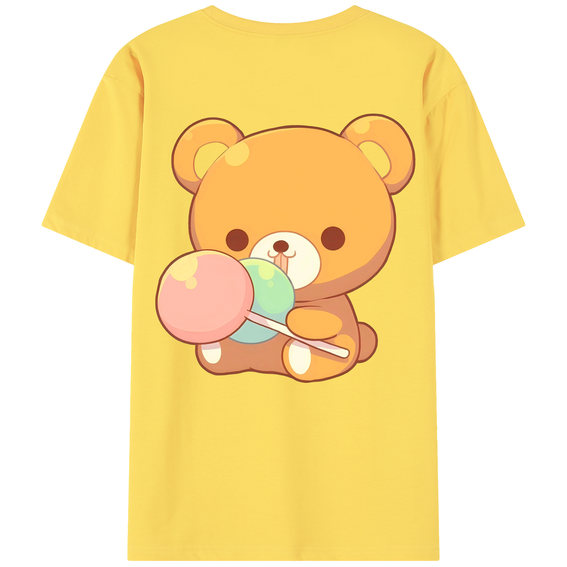 （画像用） リラックマ リラックマ キイロイトリ Rilakkuma Korilakkuma Kiiroitori 綿100％半袖Tシャツ（背面プリント）
