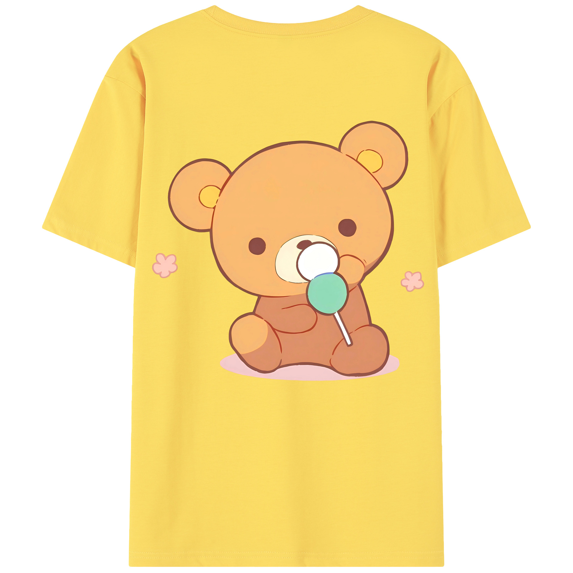 （画像用） リラックマ リラックマ キイロイトリ Rilakkuma Korilakkuma Kiiroitori 綿100％半袖Tシャツ（背面プリント）