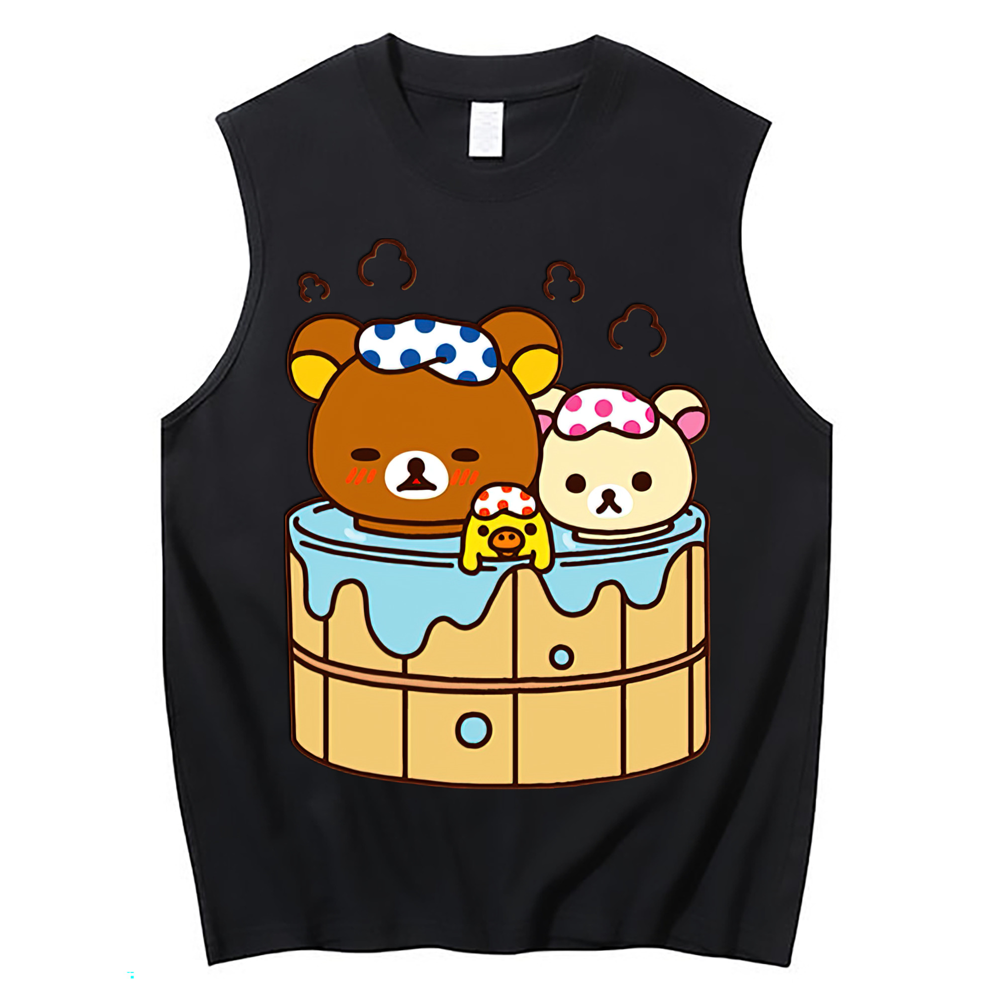 （画像用） リラックマ リラックマ キイロイトリ Rilakkuma Korilakkuma Kiiroitori コットン100％タンクトップ（フロントプリント）