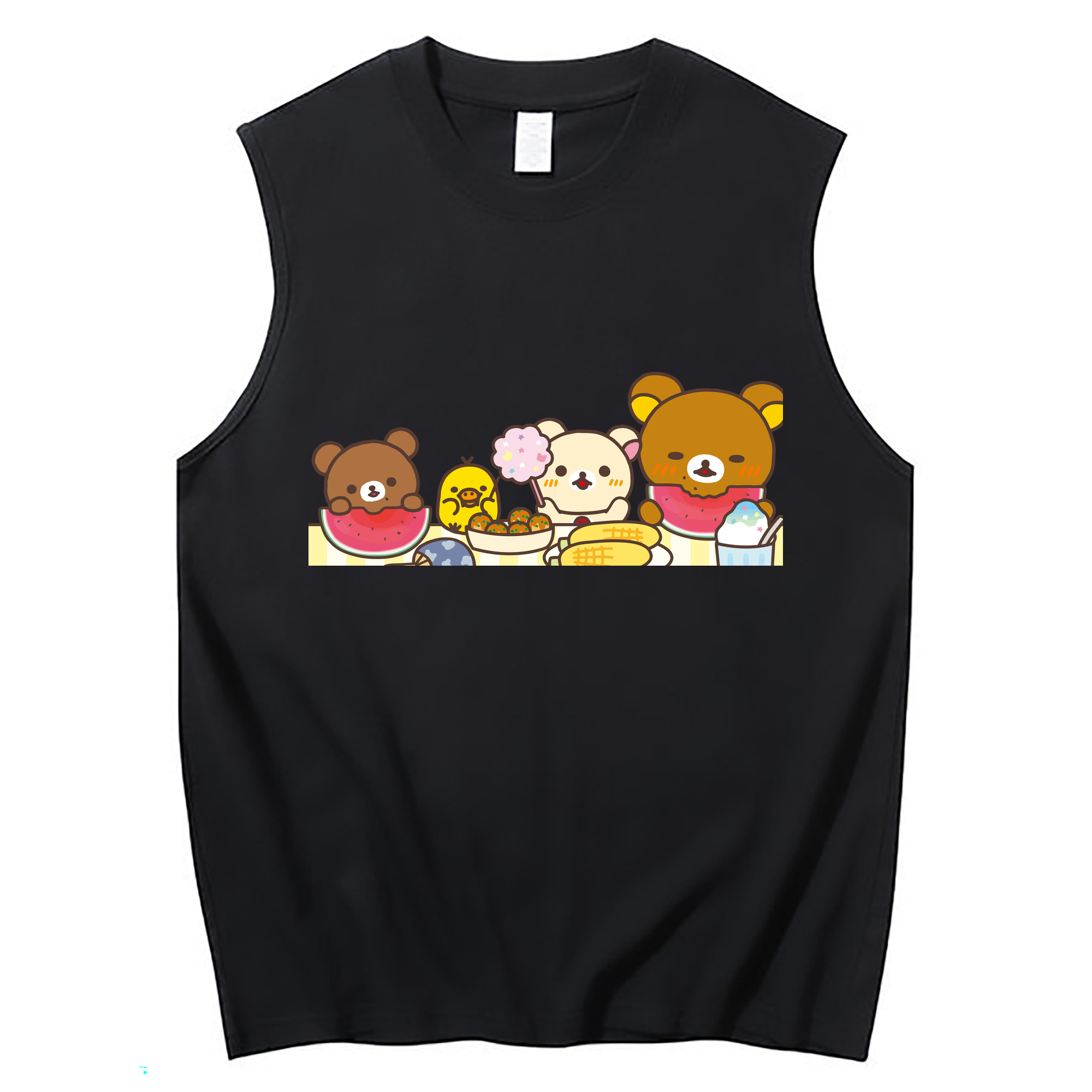 （画像用） リラックマ リラックマ キイロイトリ Rilakkuma Korilakkuma Kiiroitori コットン100％タンクトップ（フロントプリント）