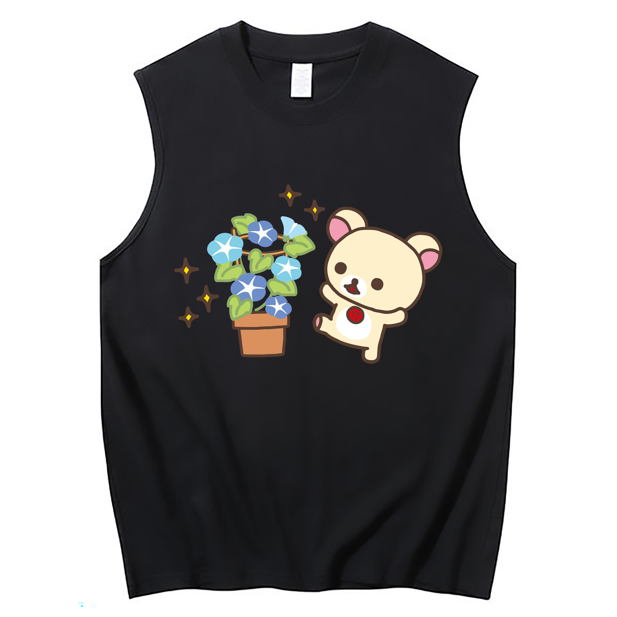 （画像用） リラックマ リラックマ キイロイトリ Rilakkuma Korilakkuma Kiiroitori コットン100％タンクトップ（フロントプリント）
