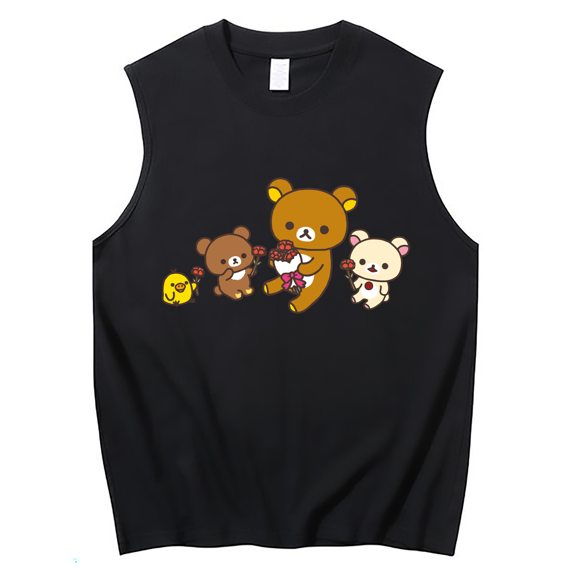 （画像用） リラックマ リラックマ キイロイトリ Rilakkuma Korilakkuma Kiiroitori コットン100％タンクトップ（フロントプリント）