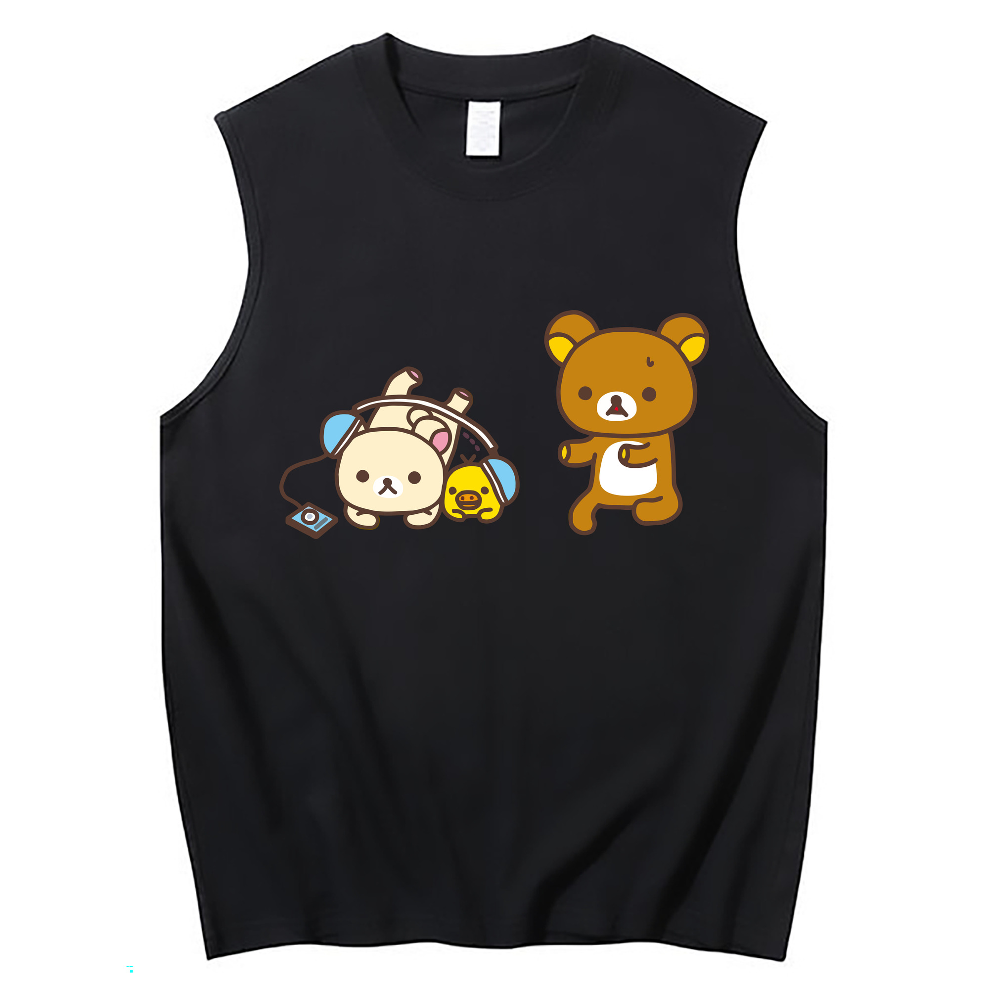 （画像用） リラックマ リラックマ キイロイトリ Rilakkuma Korilakkuma Kiiroitori コットン100％タンクトップ（フロントプリント）