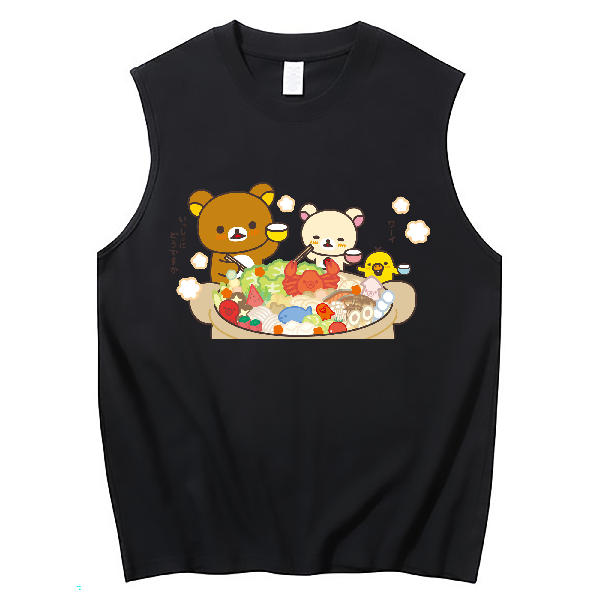 （画像用） リラックマ リラックマ キイロイトリ Rilakkuma Korilakkuma Kiiroitori コットン100％タンクトップ（フロントプリント）