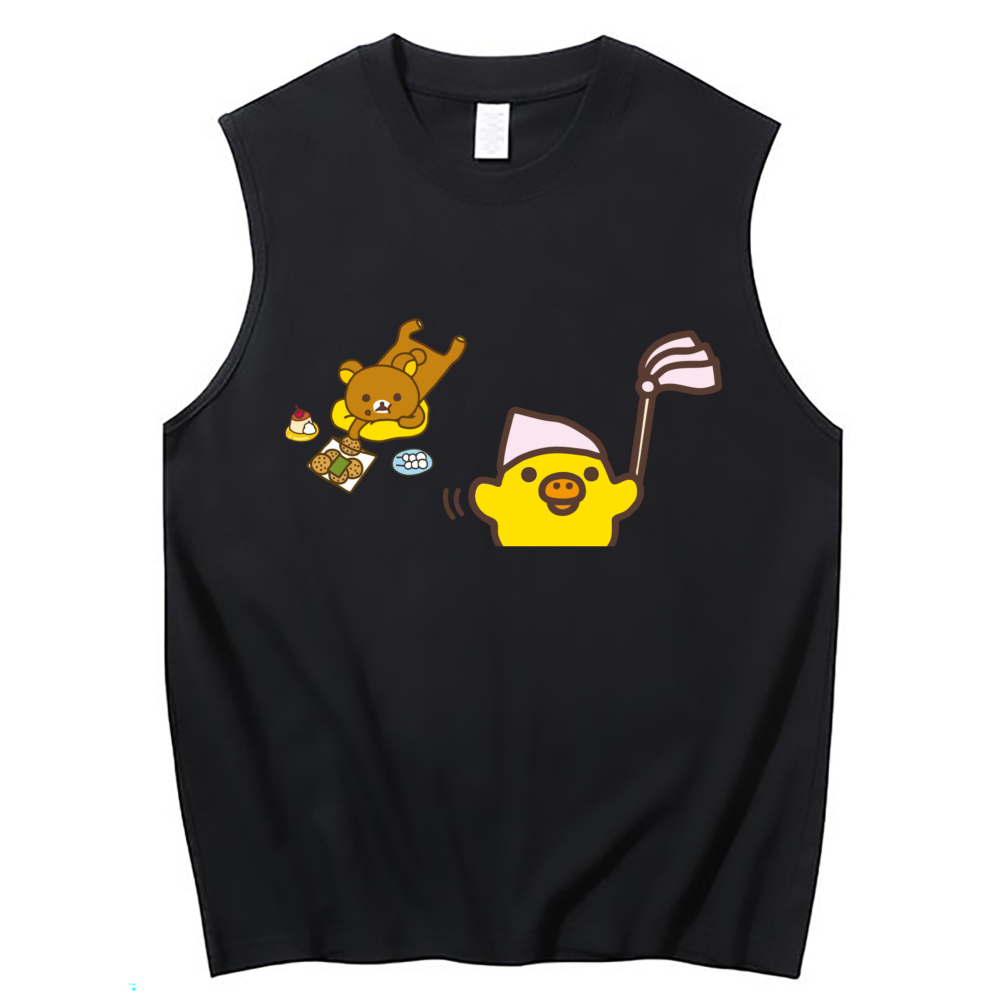 （画像用） リラックマ リラックマ キイロイトリ Rilakkuma Korilakkuma Kiiroitori コットン100％タンクトップ（フロントプリント）