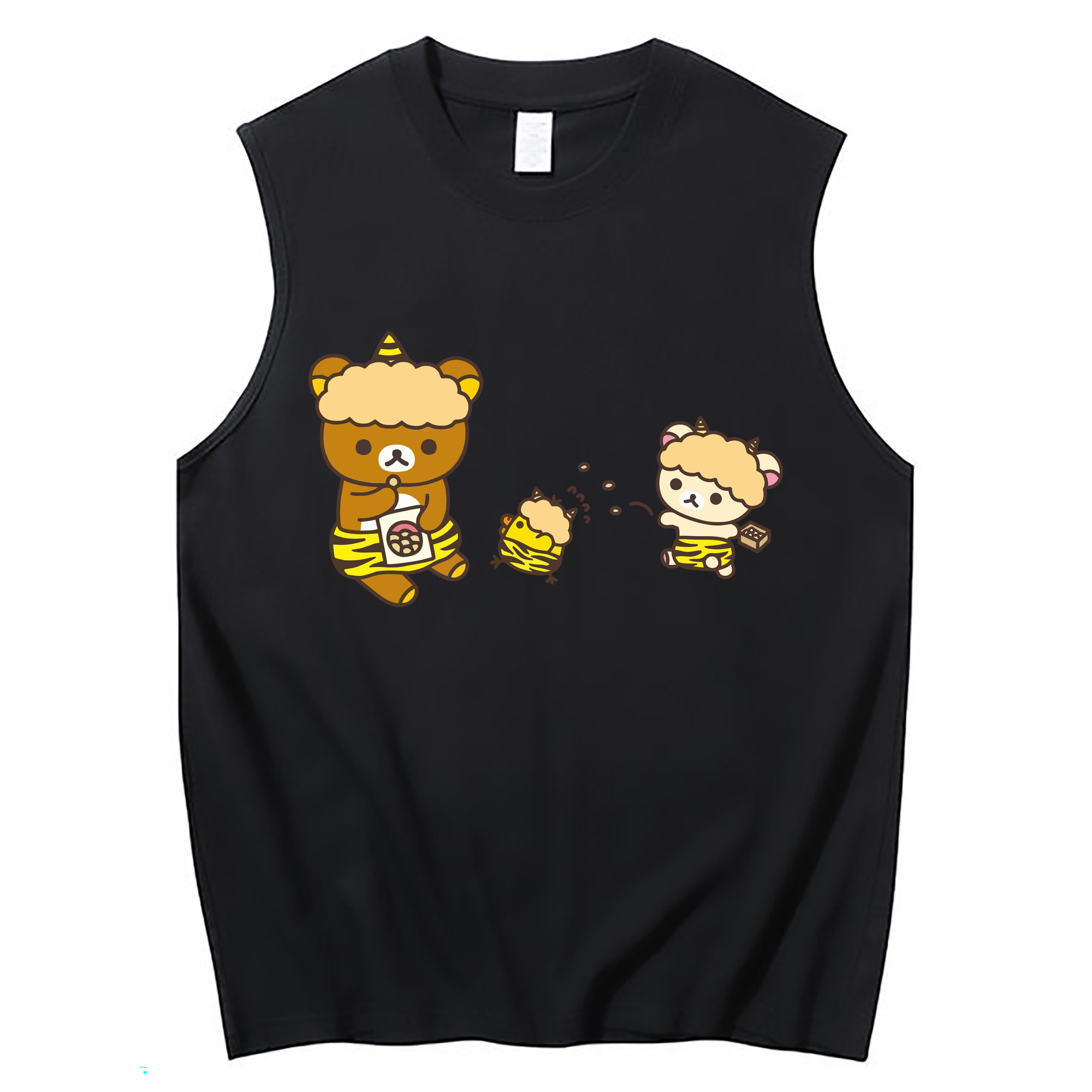 （画像用） リラックマ リラックマ キイロイトリ Rilakkuma Korilakkuma Kiiroitori コットン100％タンクトップ（フロントプリント）