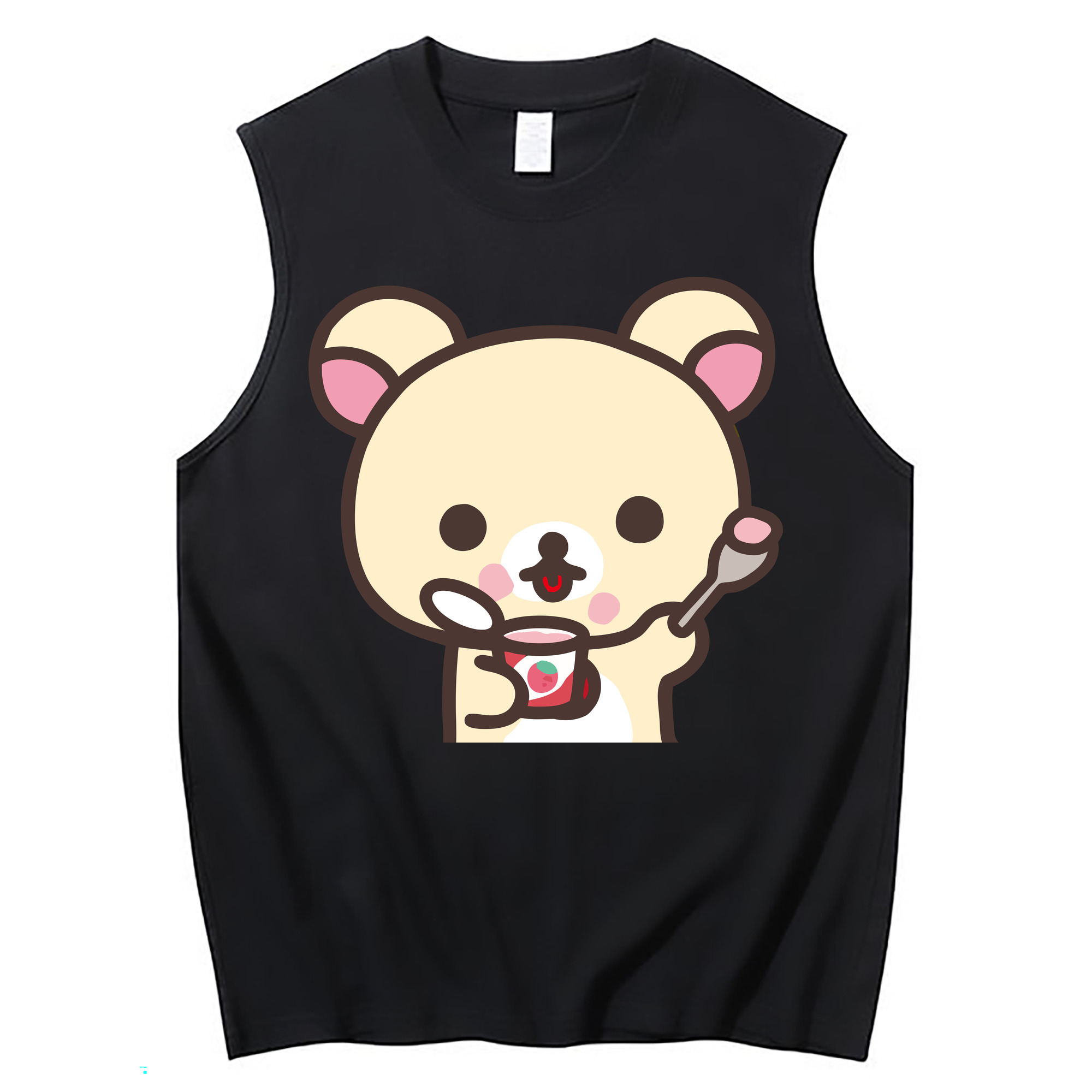 （画像用） リラックマ リラックマ キイロイトリ Rilakkuma Korilakkuma Kiiroitori コットン100％タンクトップ（フロントプリント）