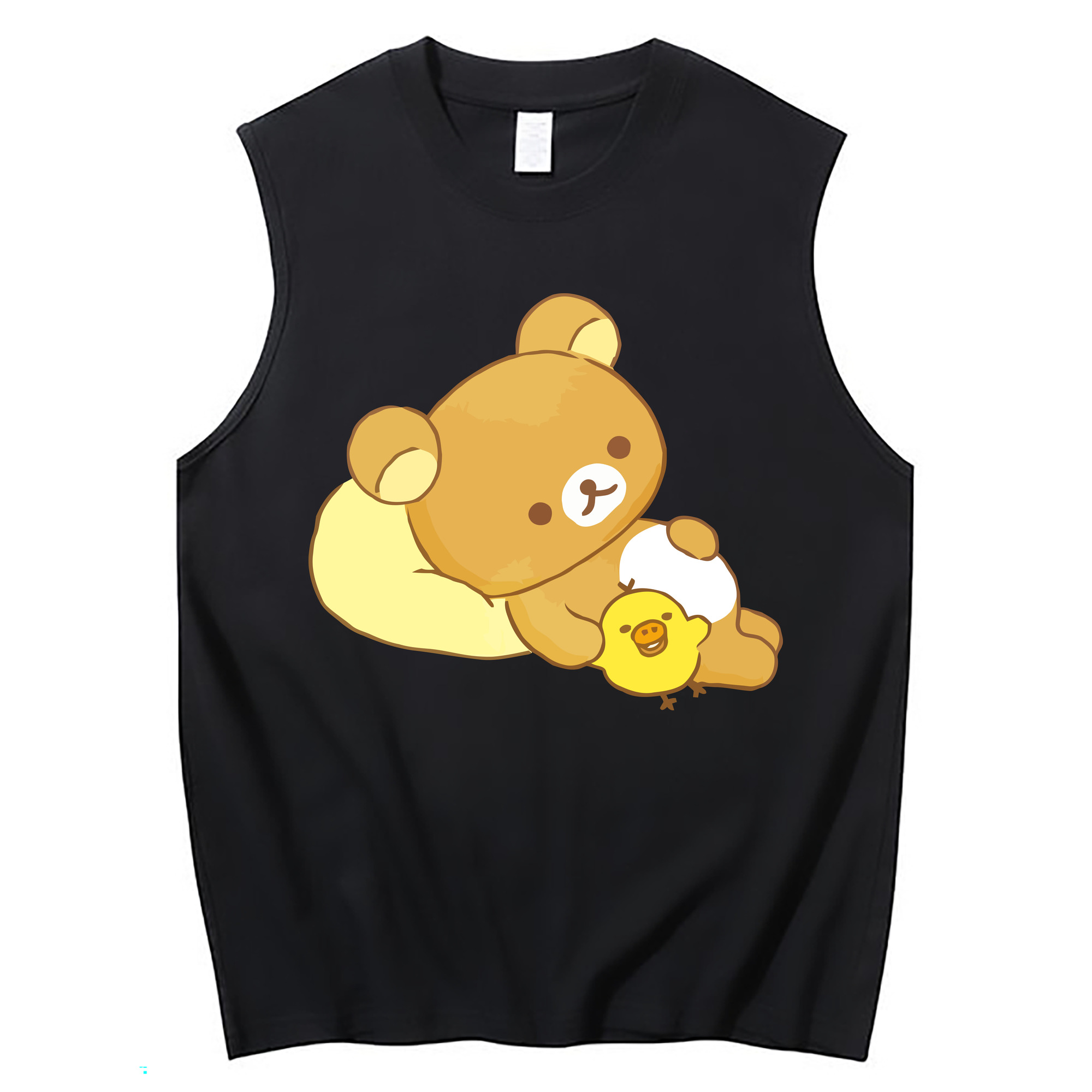 （画像用） リラックマ リラックマ キイロイトリ Rilakkuma Korilakkuma Kiiroitori コットン100％タンクトップ（フロントプリント）