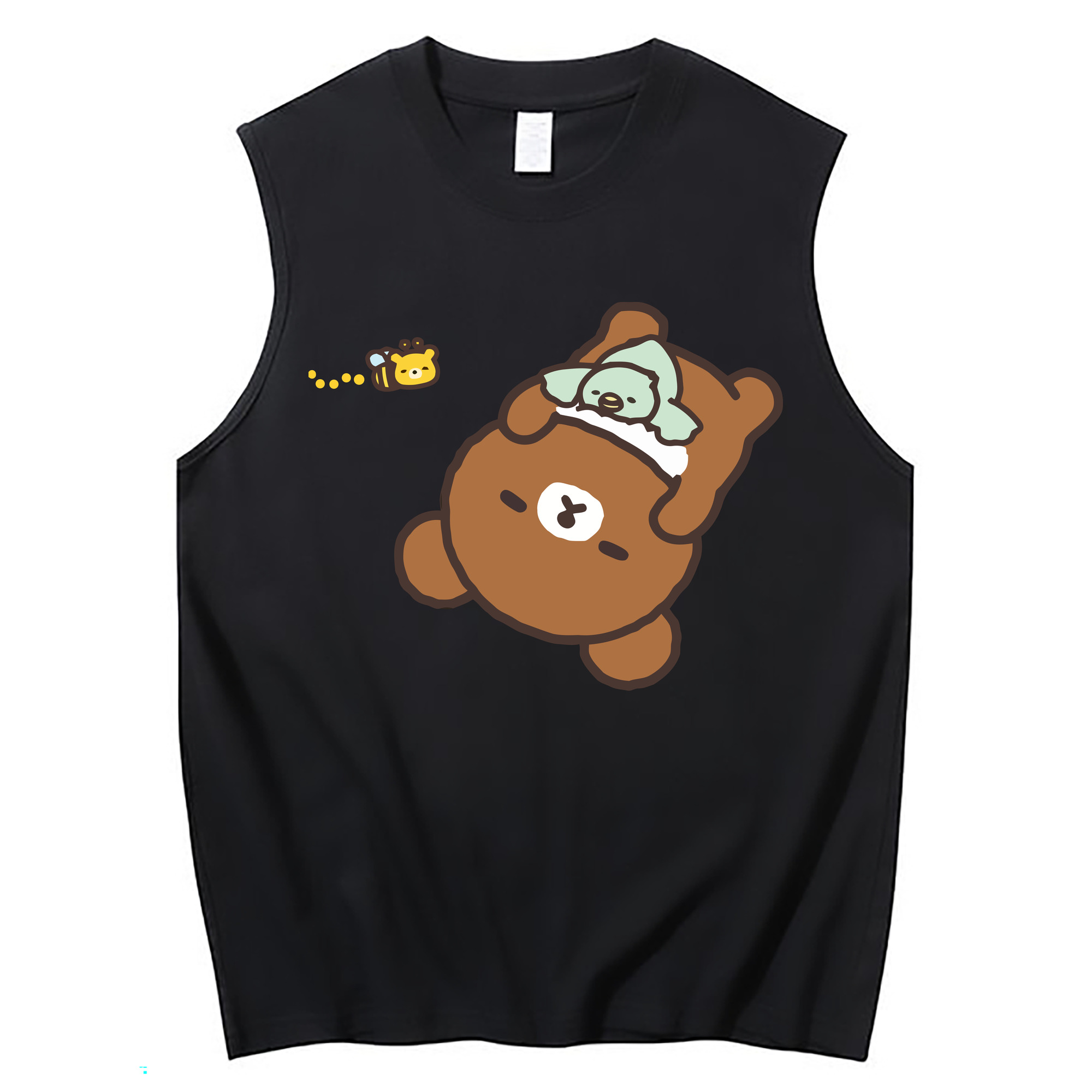 （画像用） リラックマ リラックマ キイロイトリ Rilakkuma Korilakkuma Kiiroitori コットン100％タンクトップ（フロントプリント）