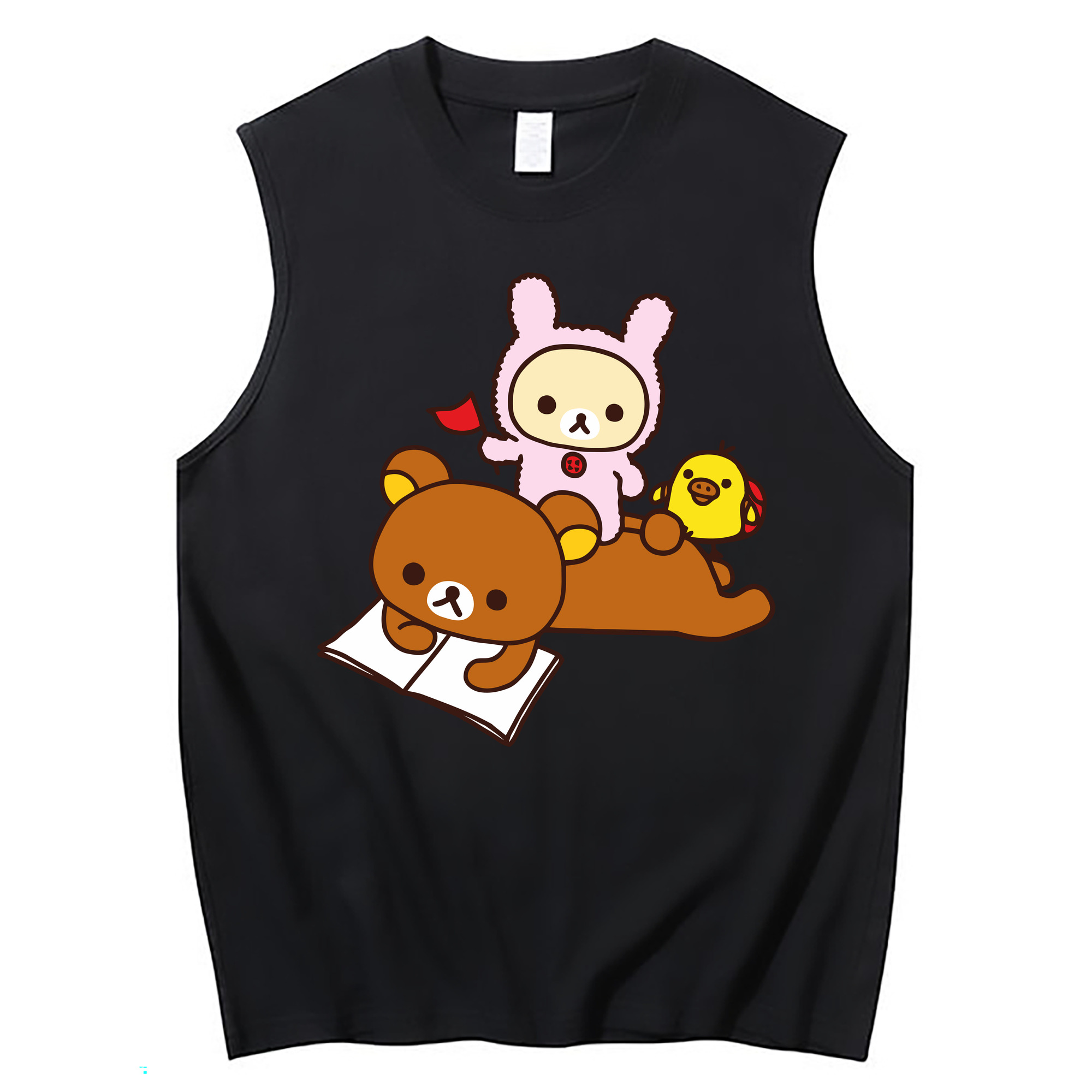 （画像用） リラックマ リラックマ キイロイトリ Rilakkuma Korilakkuma Kiiroitori コットン100％タンクトップ（フロントプリント）