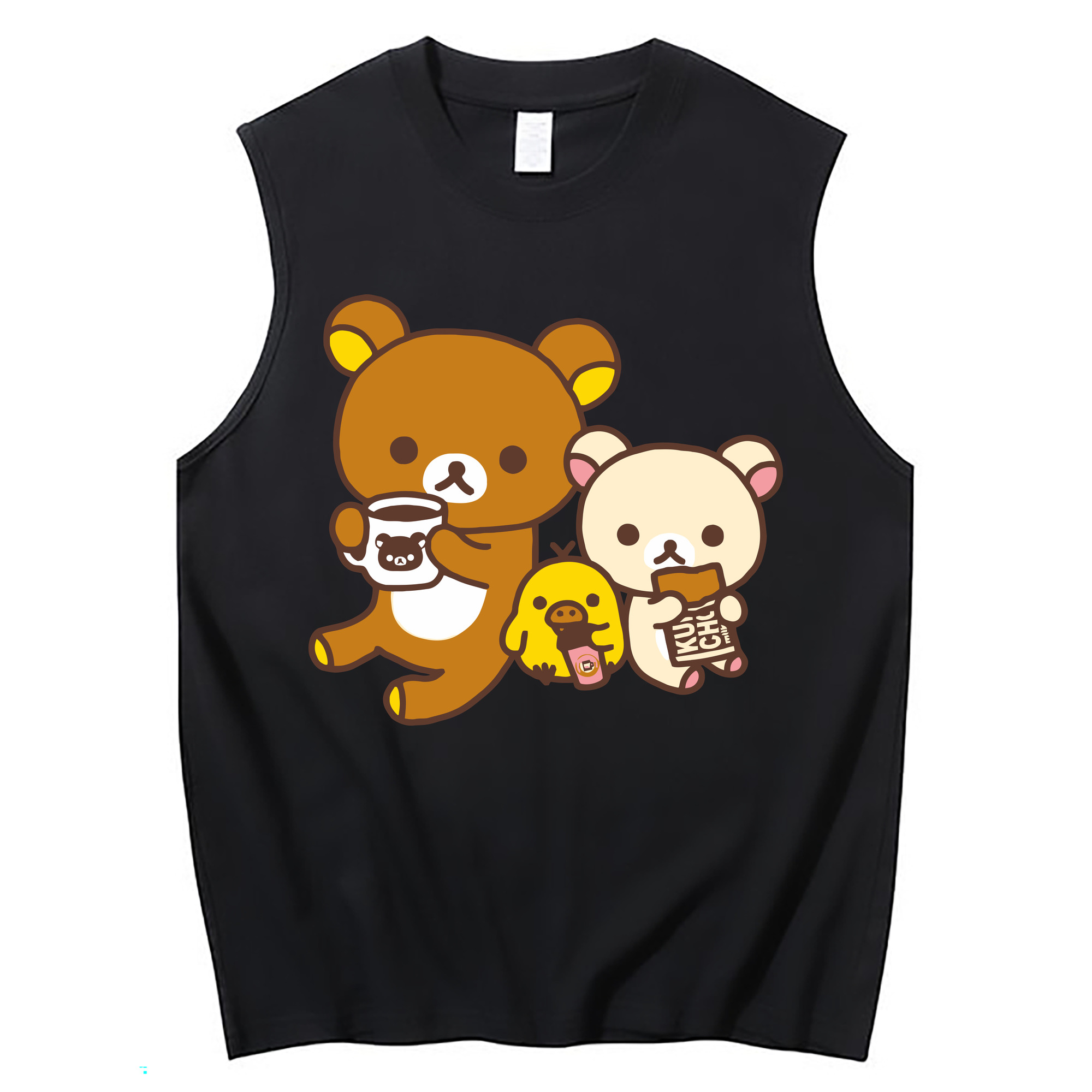 （画像用） リラックマ リラックマ キイロイトリ Rilakkuma Korilakkuma Kiiroitori コットン100％タンクトップ（フロントプリント）