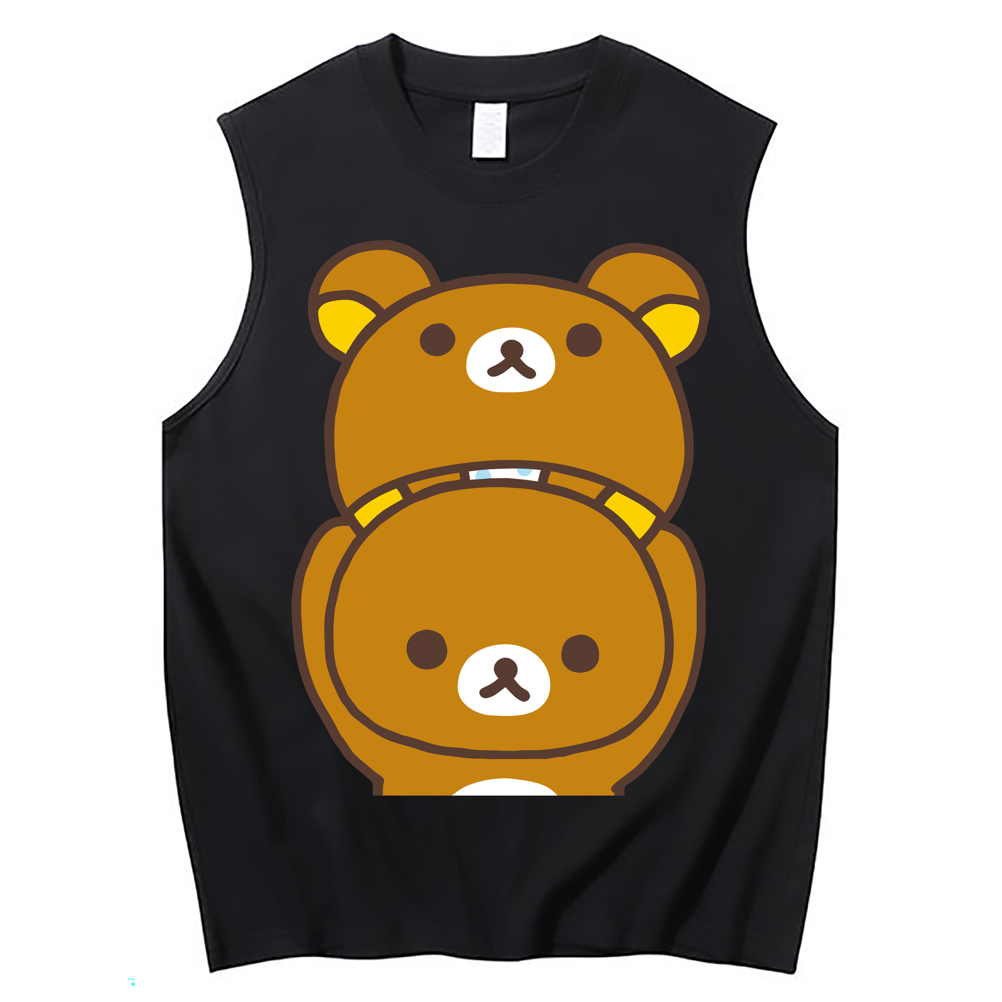 （画像用） リラックマ リラックマ キイロイトリ Rilakkuma Korilakkuma Kiiroitori コットン100％タンクトップ（フロントプリント）