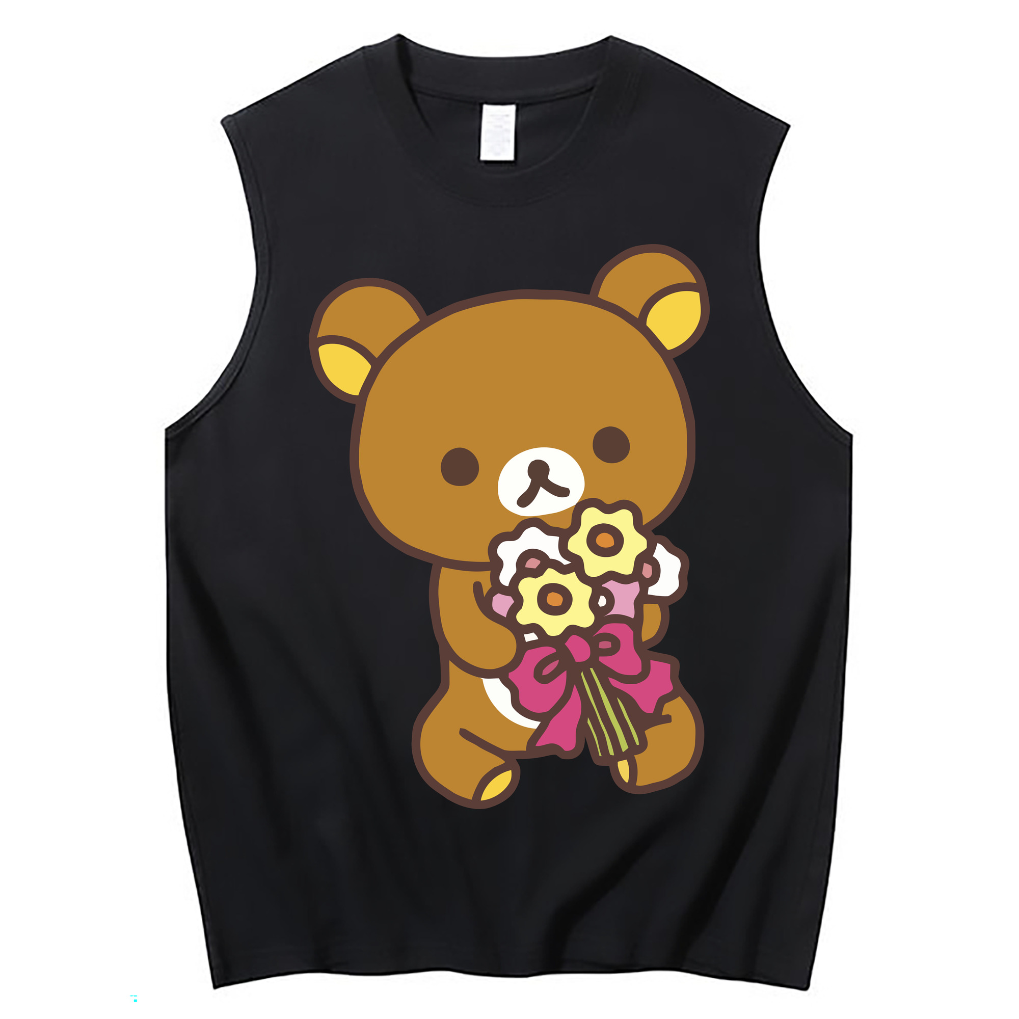 （画像用） リラックマ リラックマ キイロイトリ Rilakkuma Korilakkuma Kiiroitori コットン100％タンクトップ（フロントプリント）