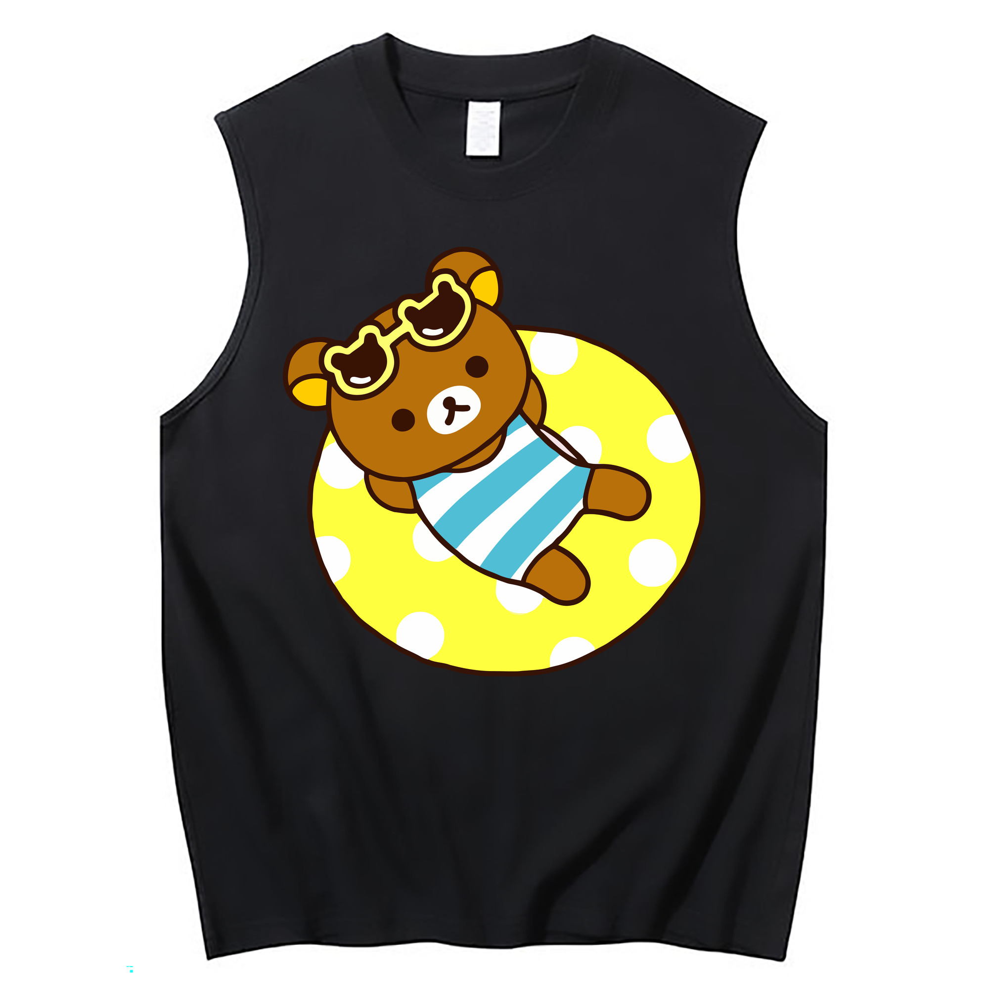 （画像用） リラックマ リラックマ キイロイトリ Rilakkuma Korilakkuma Kiiroitori コットン100％タンクトップ（フロントプリント）