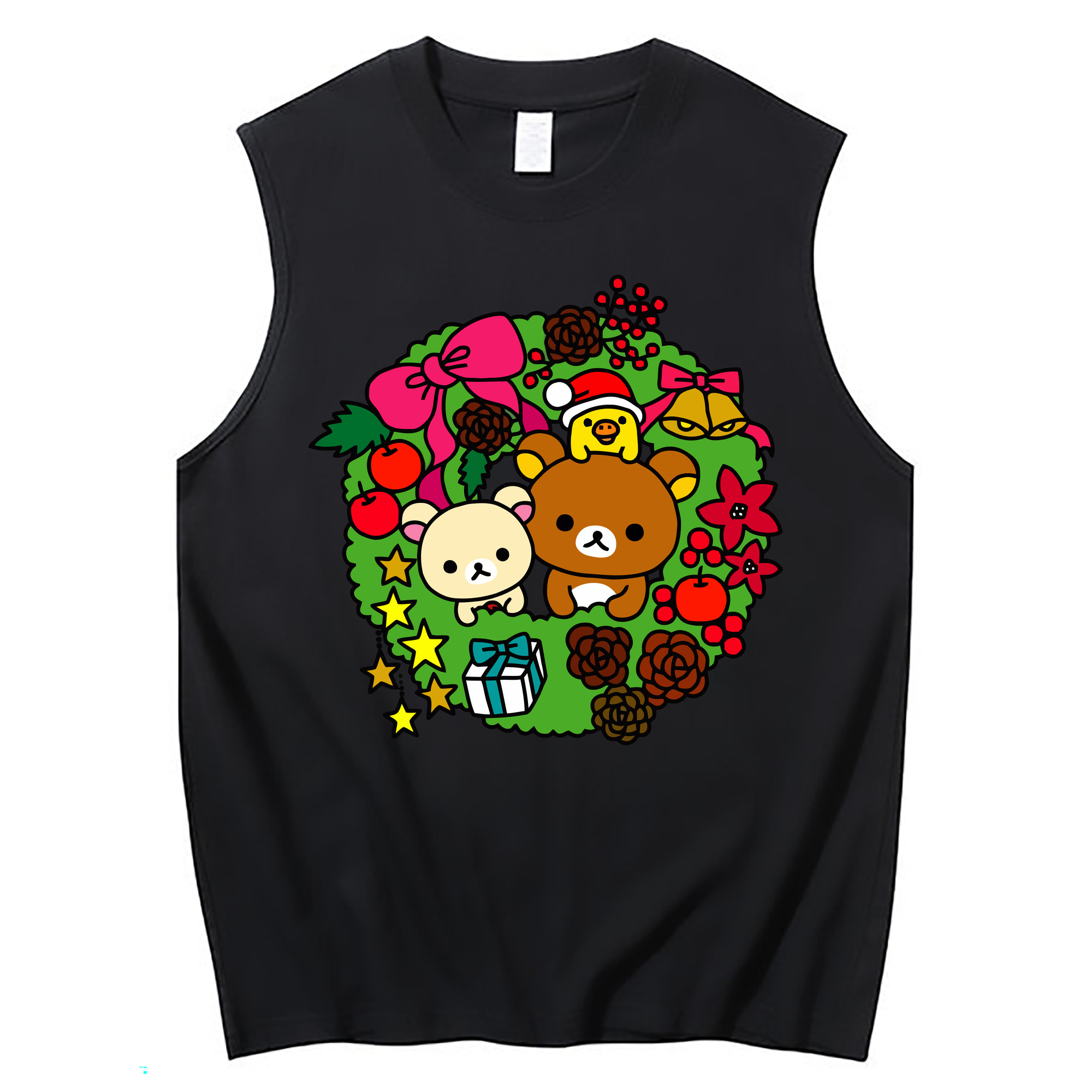（画像用） リラックマ リラックマ キイロイトリ Rilakkuma Korilakkuma Kiiroitori コットン100％タンクトップ（フロントプリント）