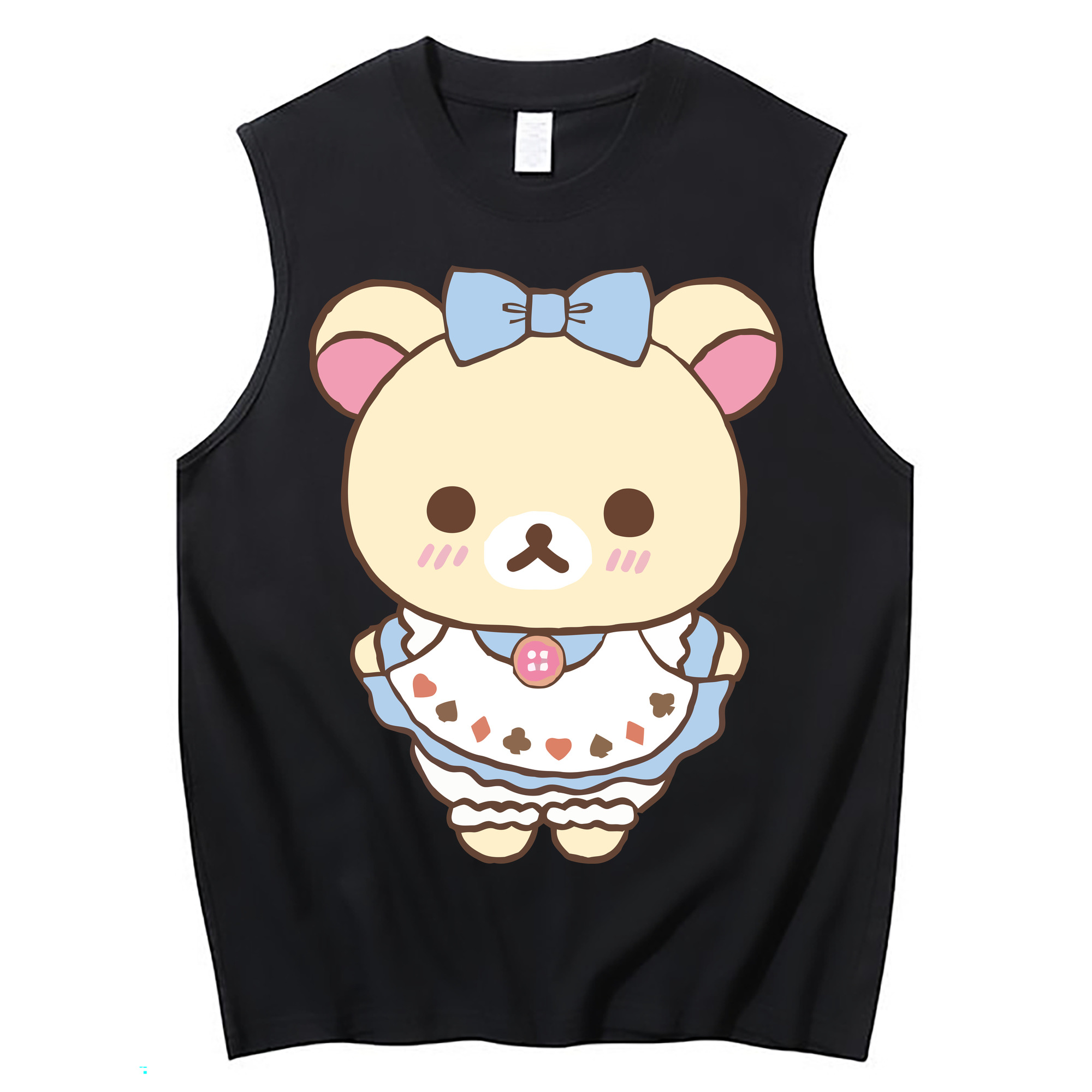 （画像用） リラックマ リラックマ キイロイトリ Rilakkuma Korilakkuma Kiiroitori コットン100％タンクトップ（フロントプリント）
