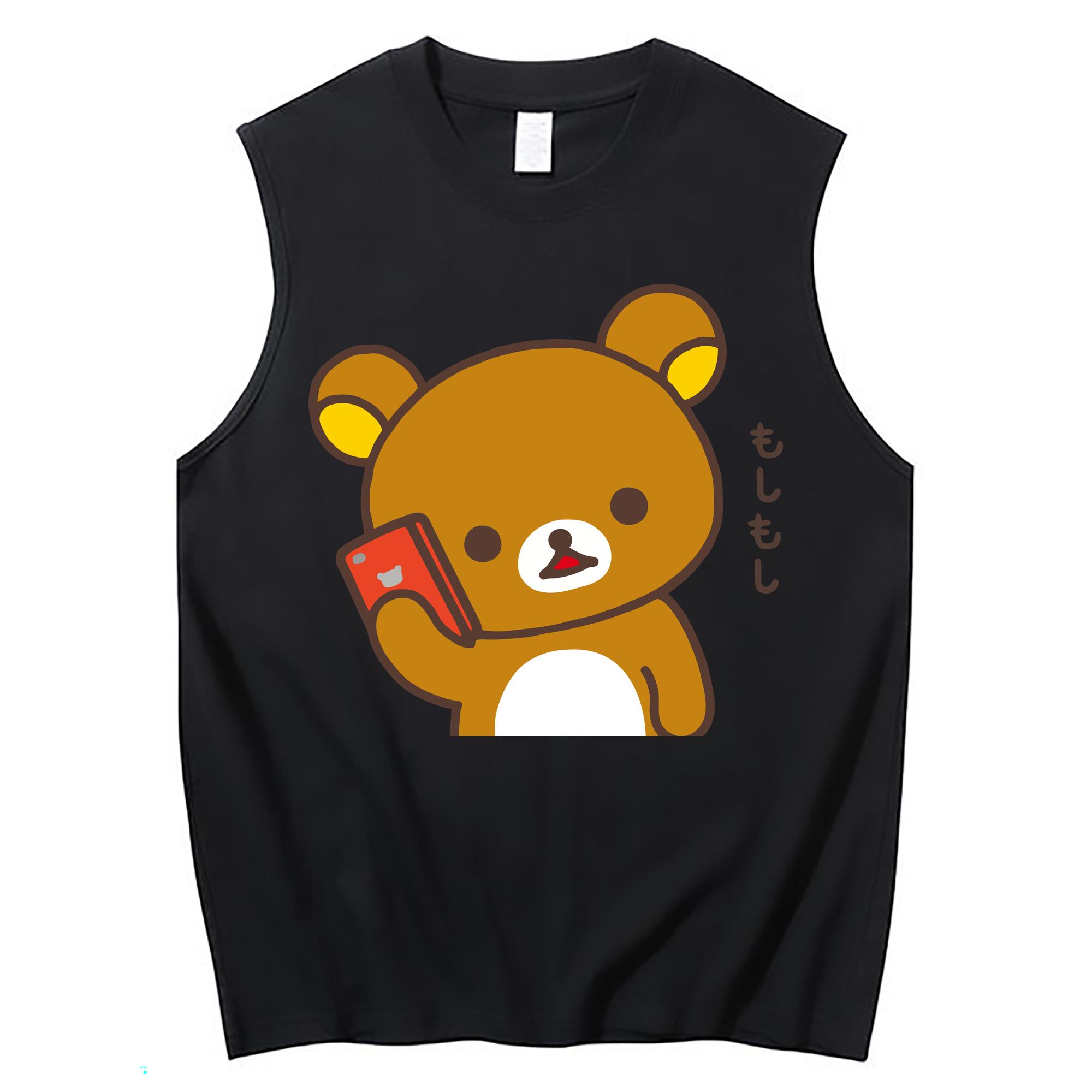 （画像用） リラックマ リラックマ キイロイトリ Rilakkuma Korilakkuma Kiiroitori コットン100％タンクトップ（フロントプリント）