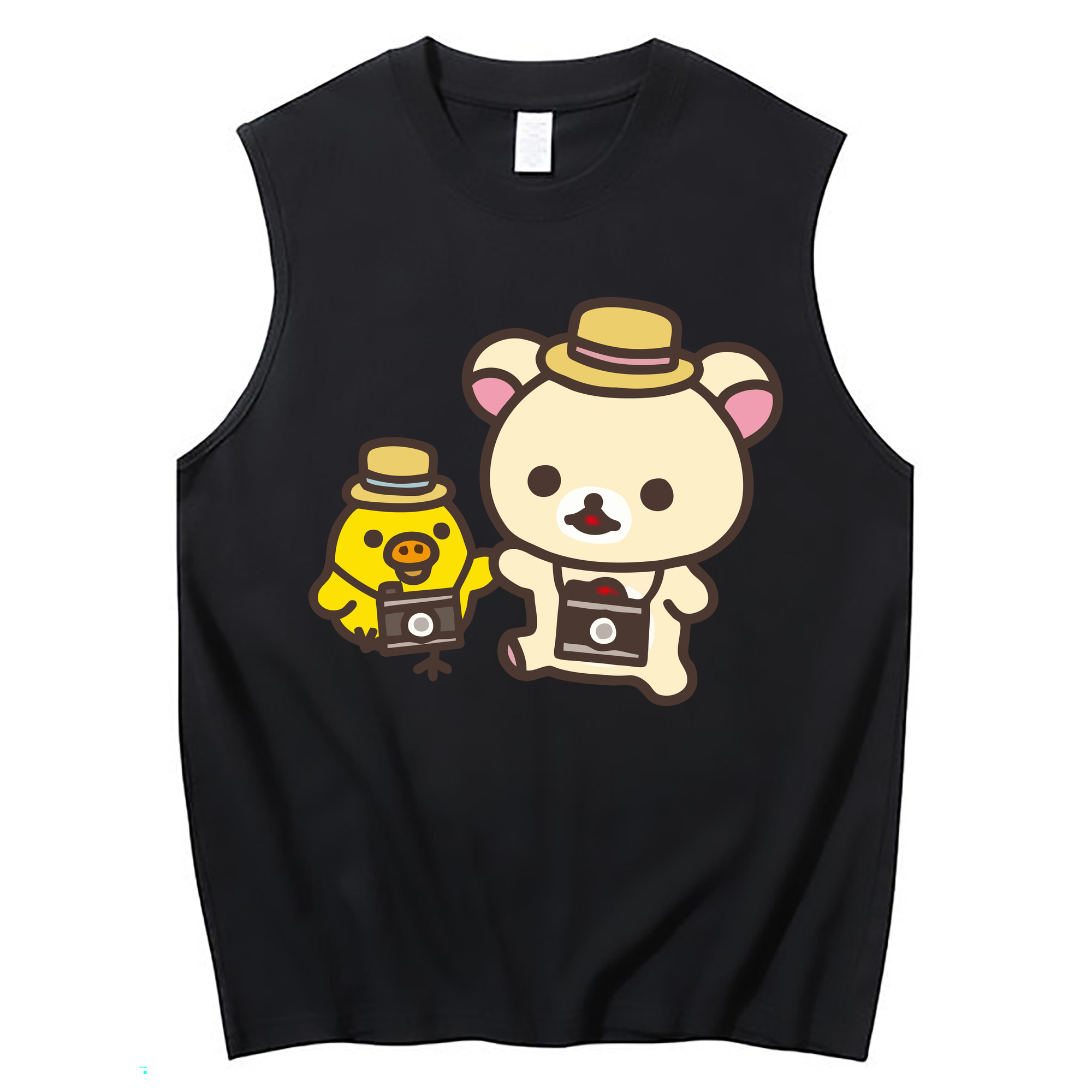 （画像用） リラックマ リラックマ キイロイトリ Rilakkuma Korilakkuma Kiiroitori コットン100％タンクトップ（フロントプリント）