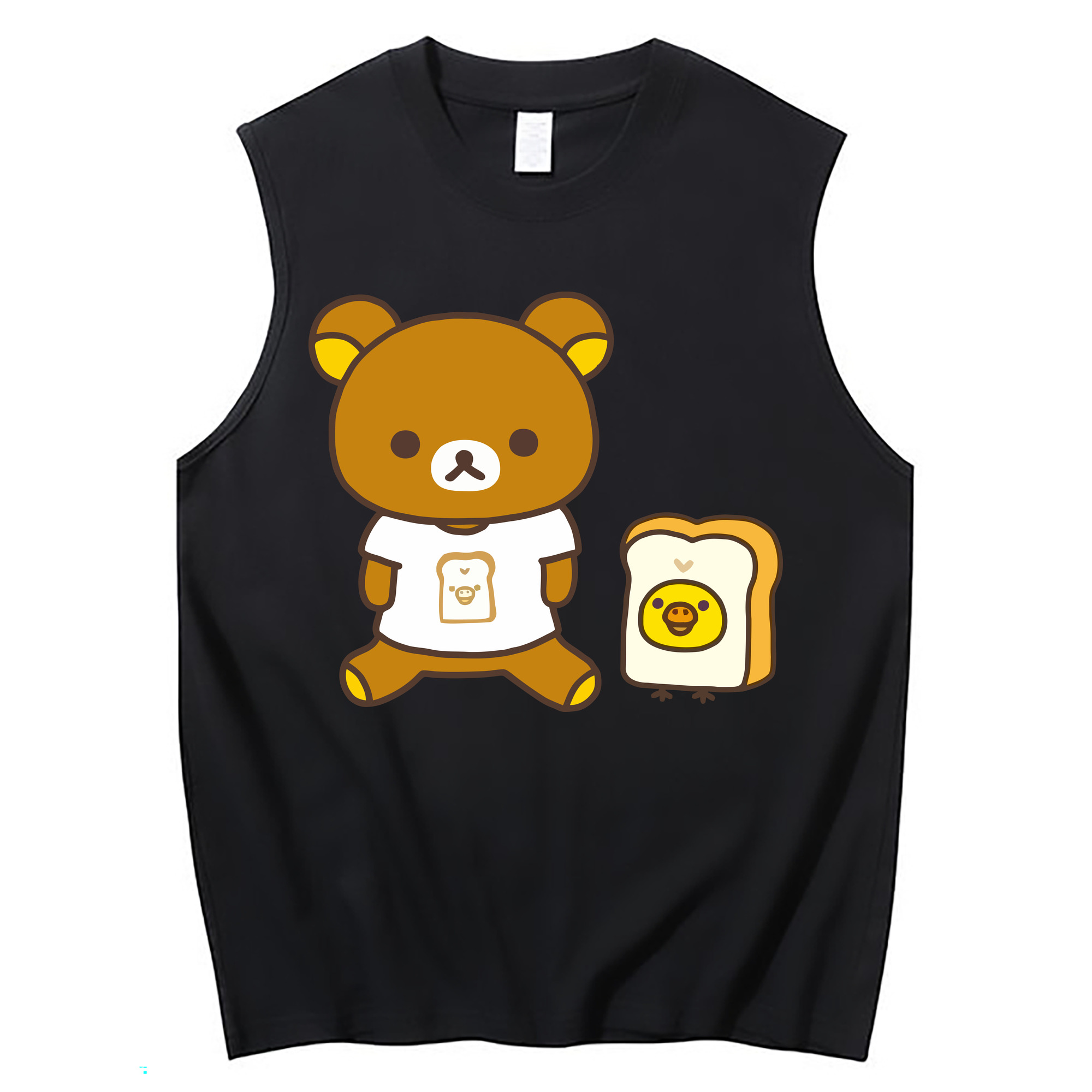 （画像用） リラックマ リラックマ キイロイトリ Rilakkuma Korilakkuma Kiiroitori コットン100％タンクトップ（フロントプリント）