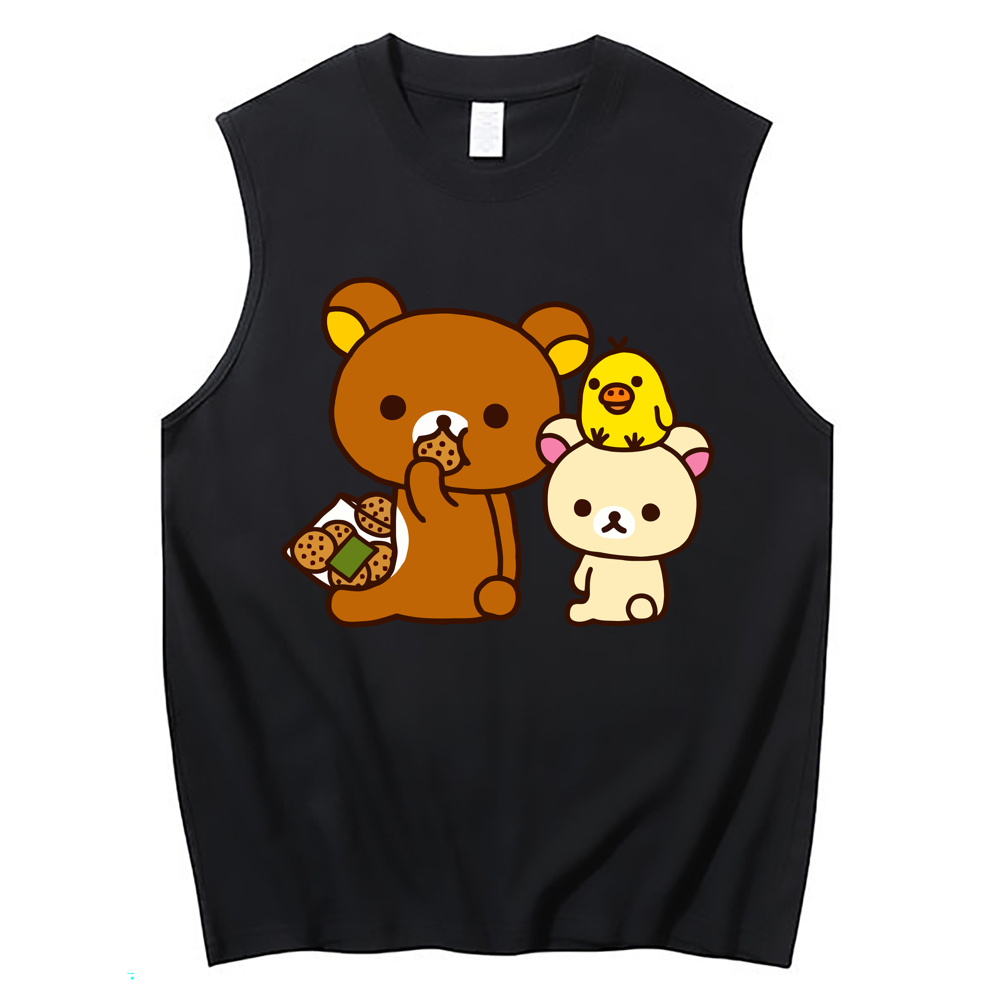 （画像用） リラックマ リラックマ キイロイトリ Rilakkuma Korilakkuma Kiiroitori コットン100％タンクトップ（フロントプリント）