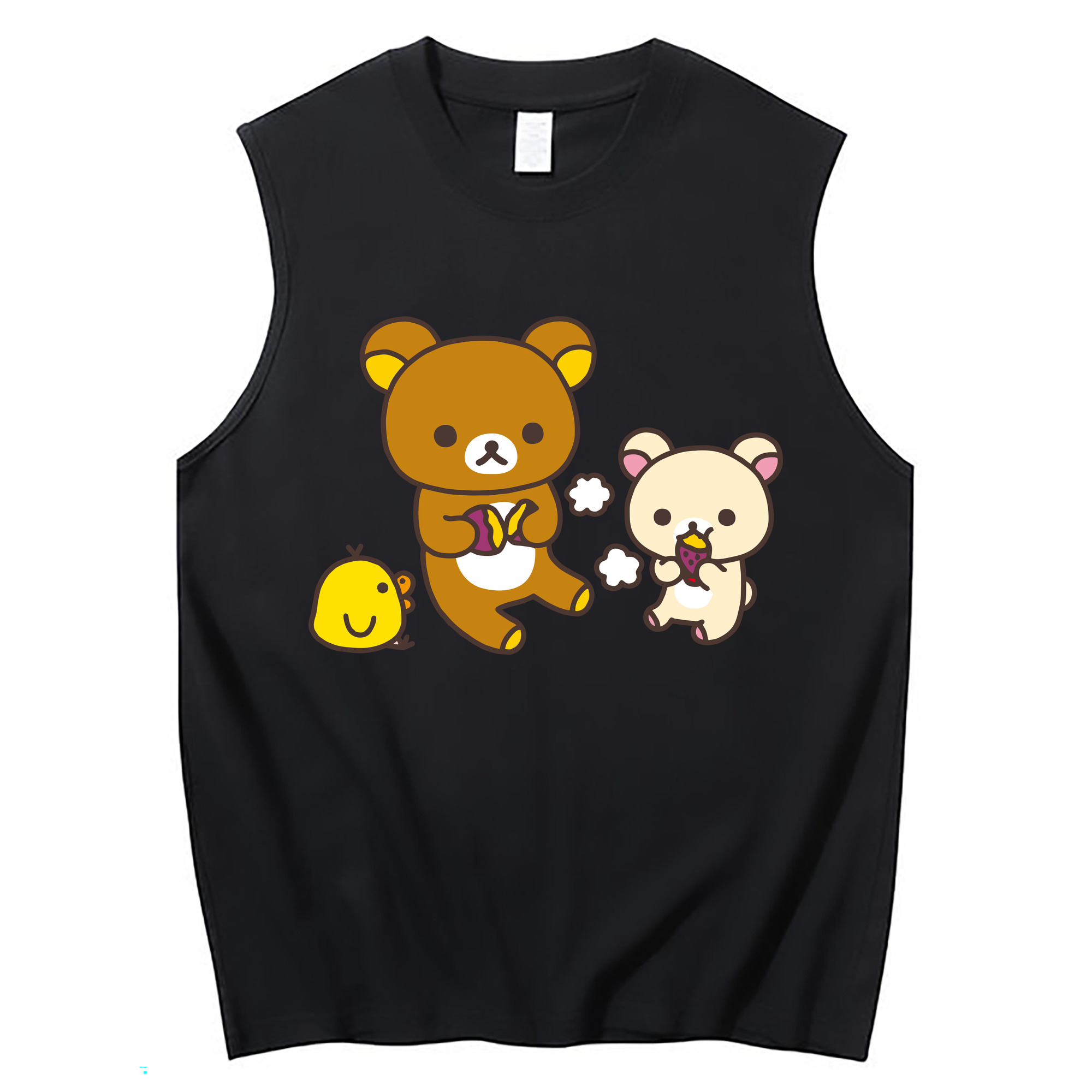 （画像用） リラックマ リラックマ キイロイトリ Rilakkuma Korilakkuma Kiiroitori コットン100％タンクトップ（フロントプリント）