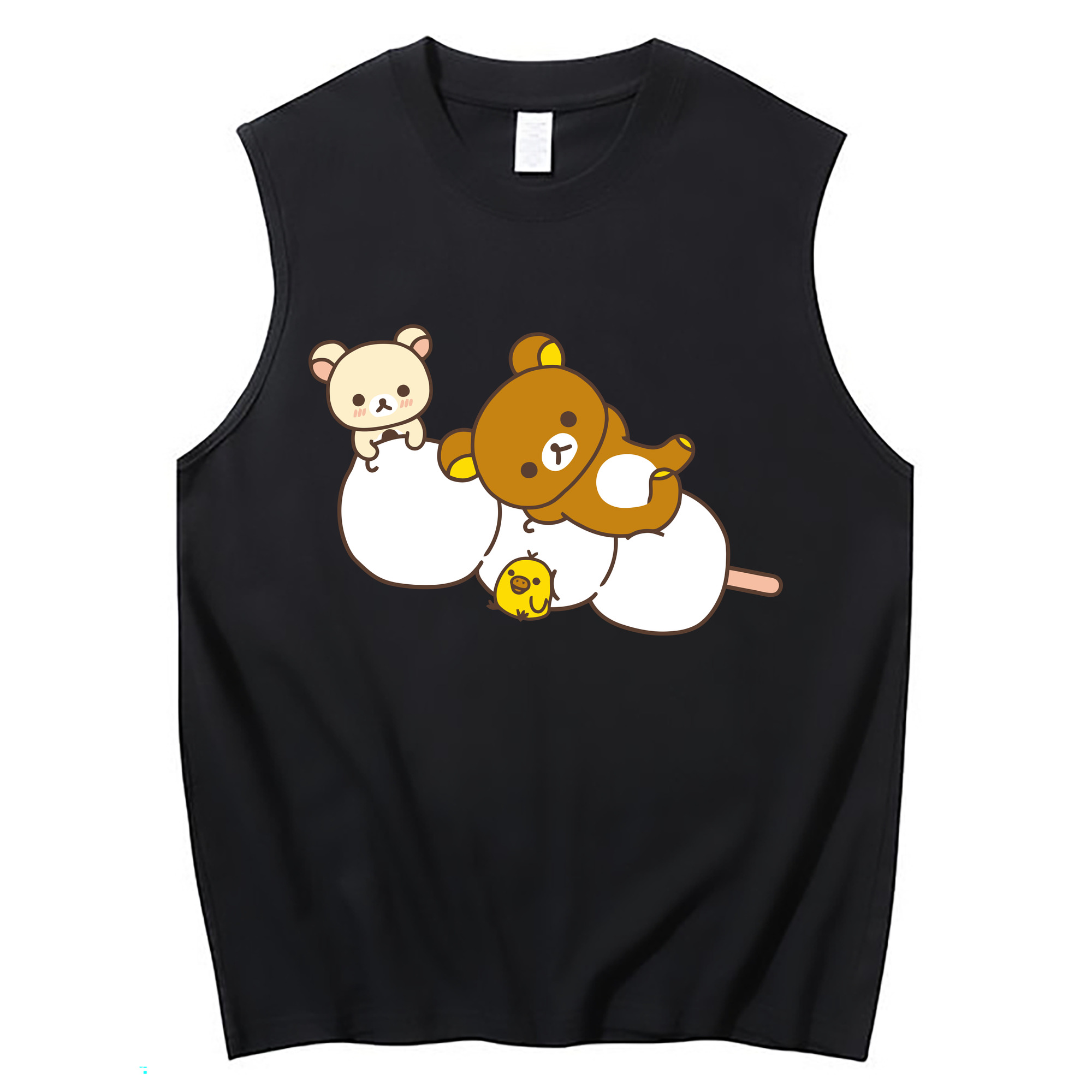 （画像用） リラックマ リラックマ キイロイトリ Rilakkuma Korilakkuma Kiiroitori コットン100％タンクトップ（フロントプリント）