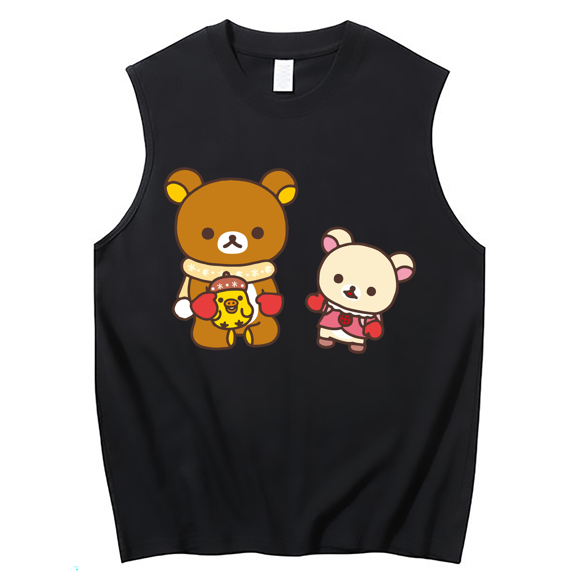 （画像用） リラックマ リラックマ キイロイトリ Rilakkuma Korilakkuma Kiiroitori コットン100％タンクトップ（フロントプリント）