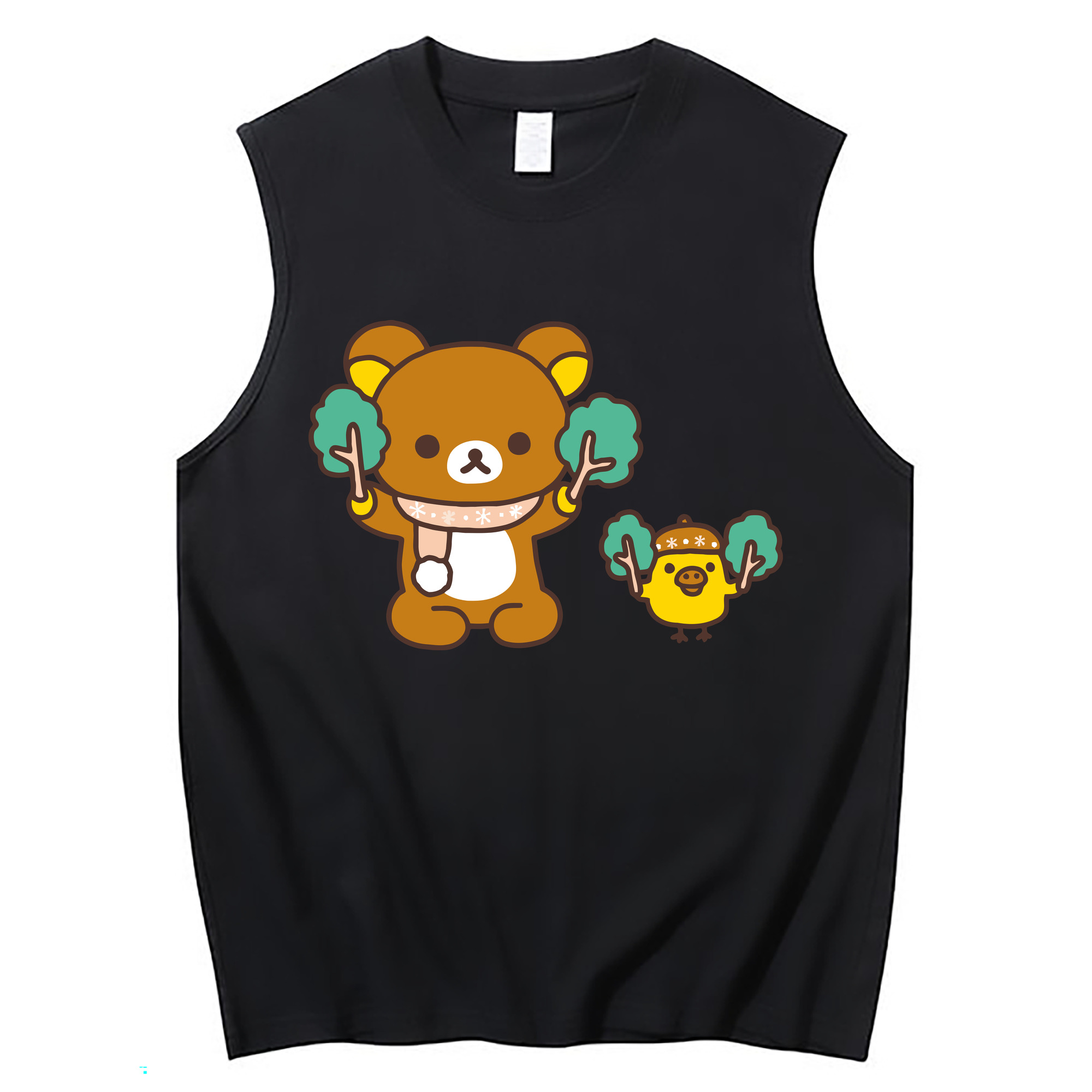 （画像用） リラックマ リラックマ キイロイトリ Rilakkuma Korilakkuma Kiiroitori コットン100％タンクトップ（フロントプリント）